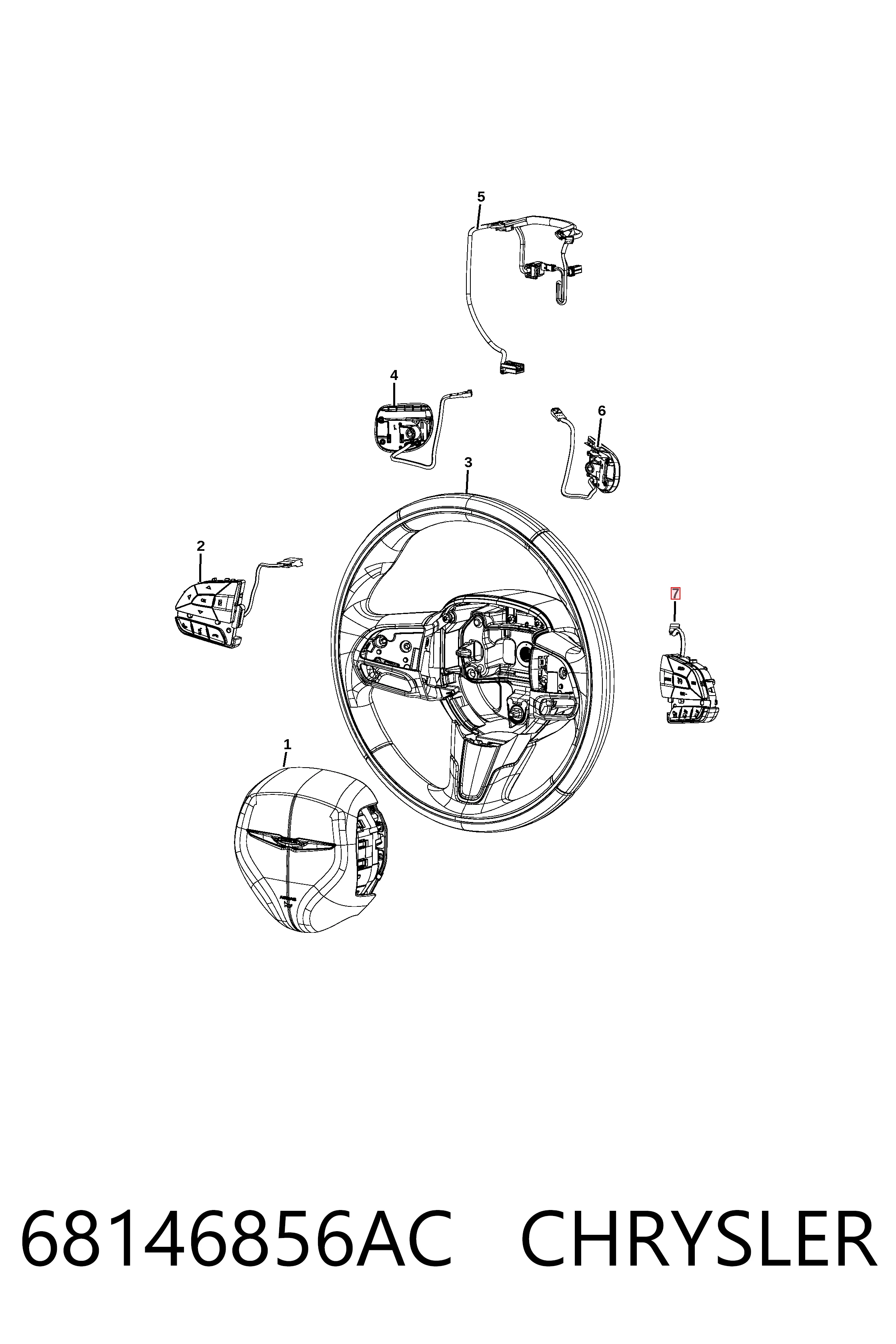 68146856AC Chrysler Блок кнопкових перемикачів кермового колеса