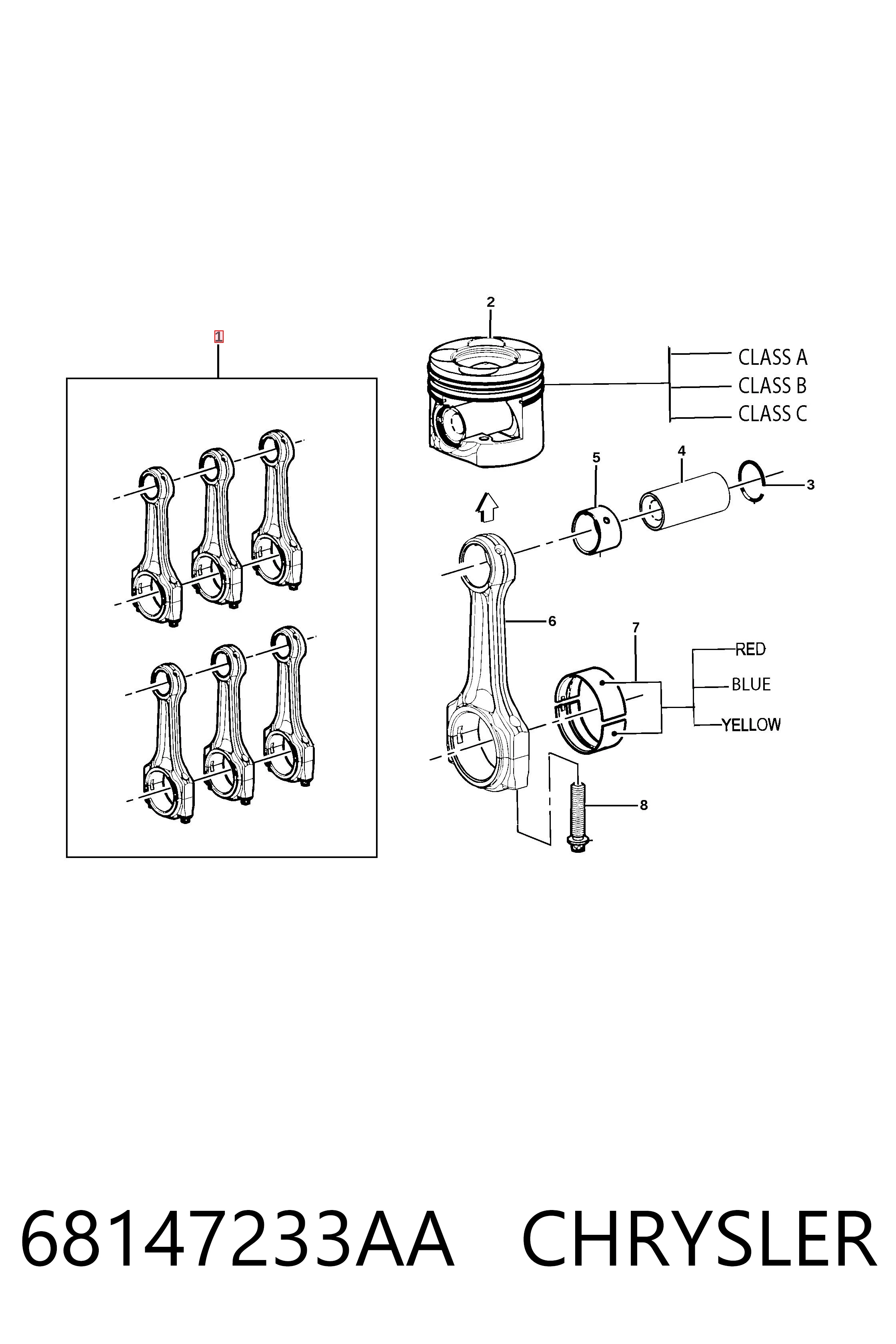 68147233AA Chrysler Шатун двигуна