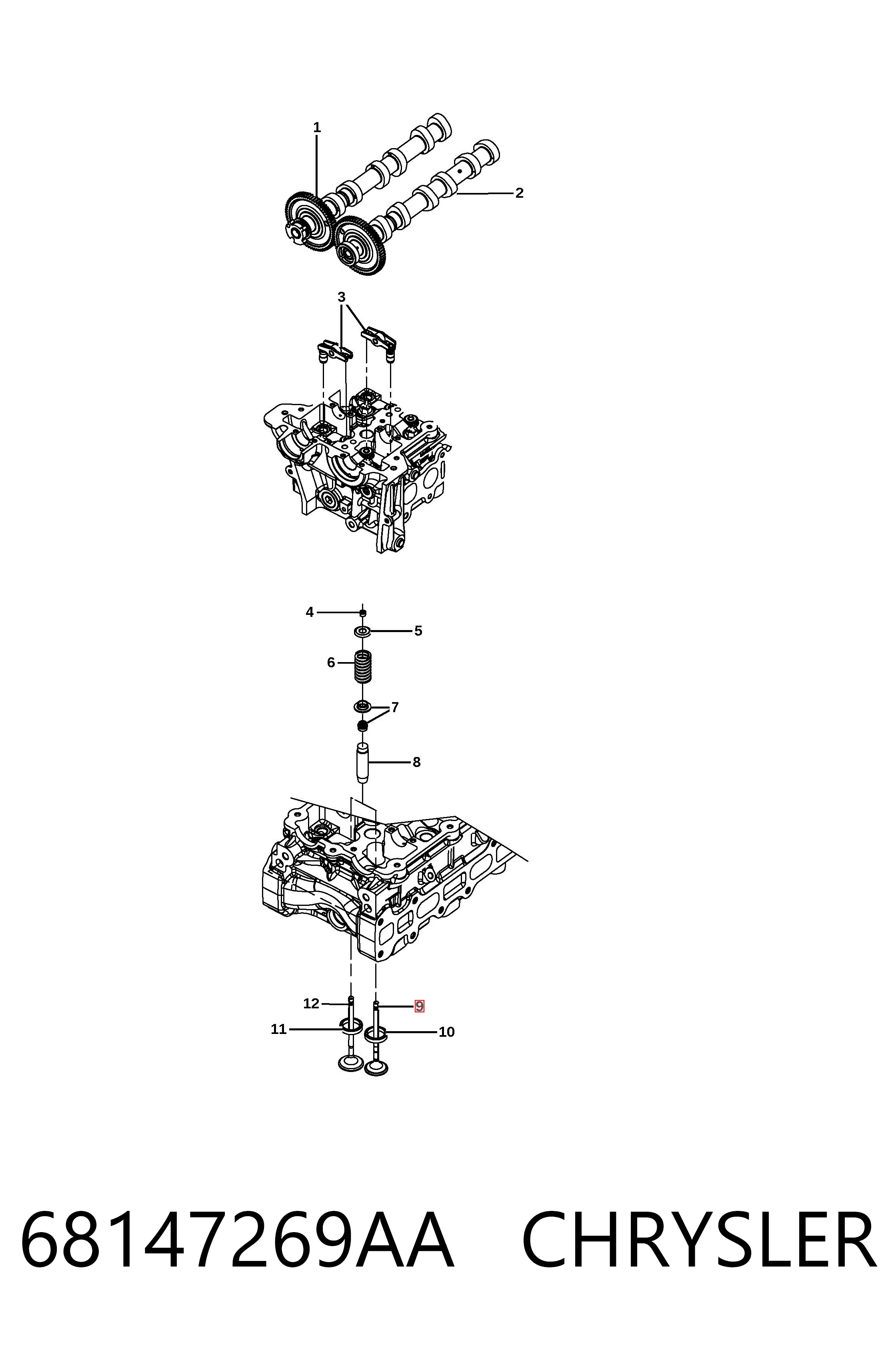 68147269AA Chrysler Випускний клапан двигуна