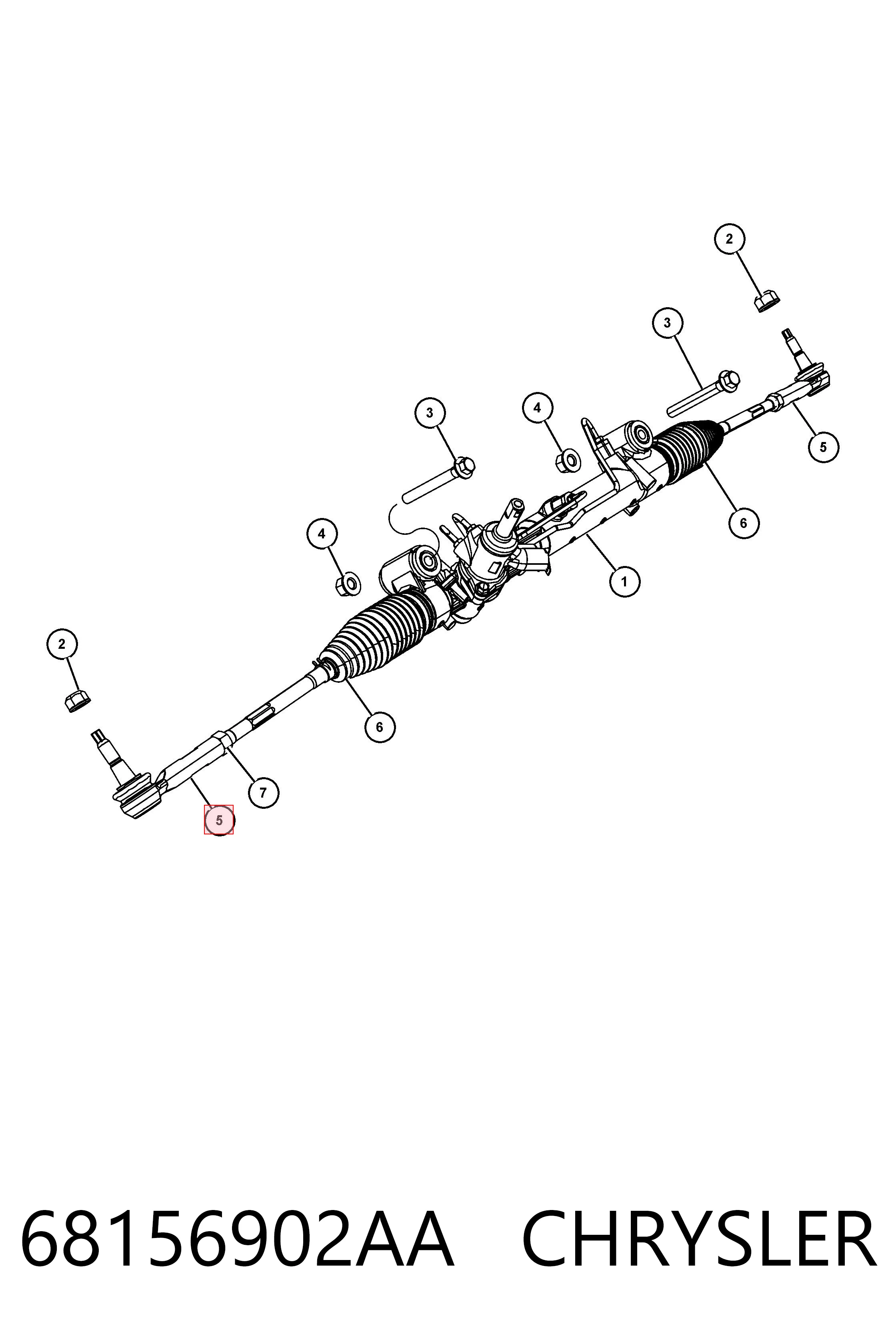 68156902AA Chrysler Зовнішній наконечник рульової тяги