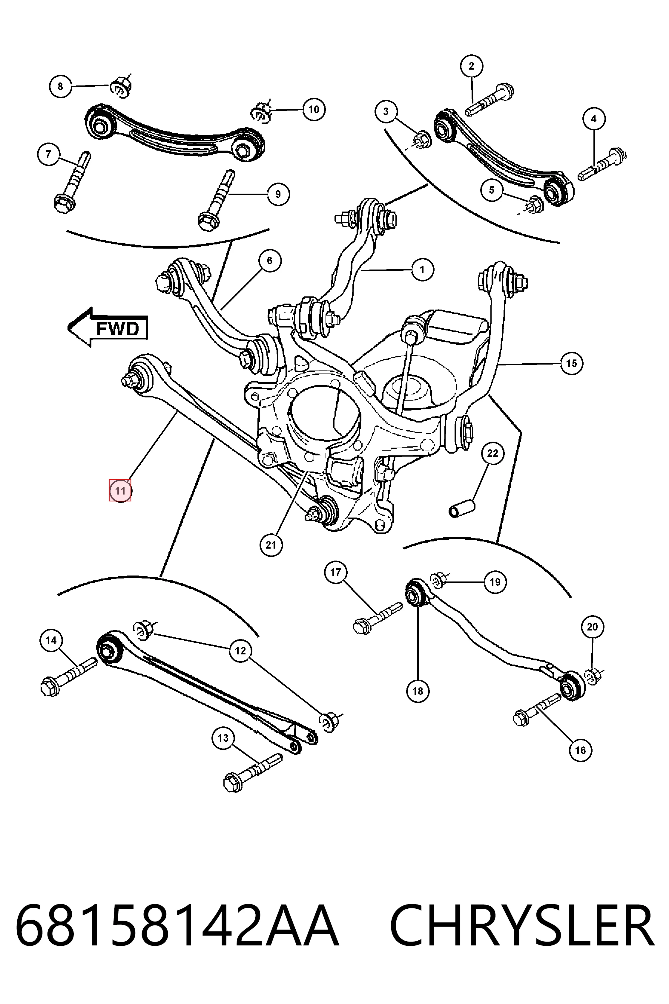 68158142AA Chrysler Важелі задньої підвіски