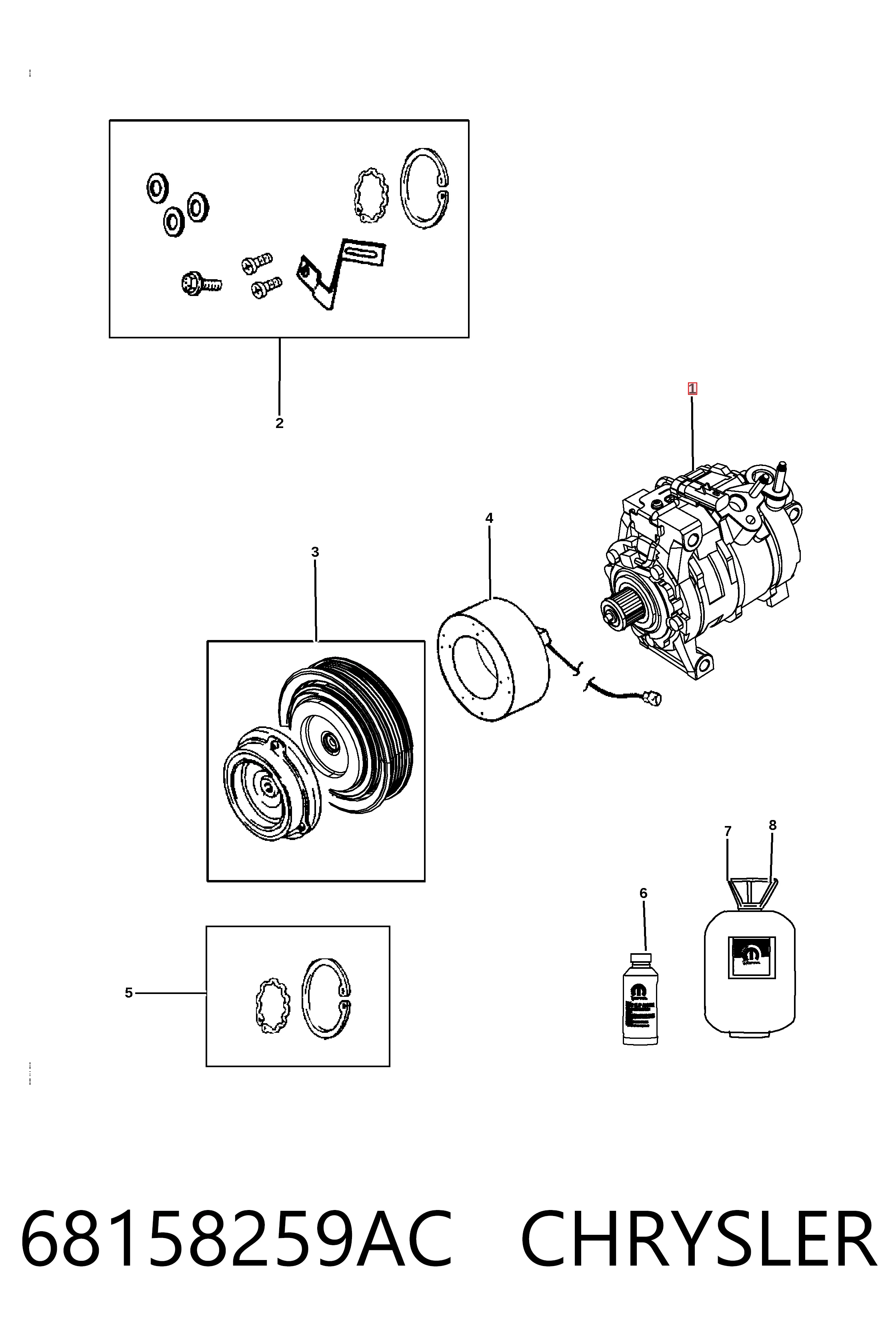 68158259AC Chrysler Компресор холодоагенту