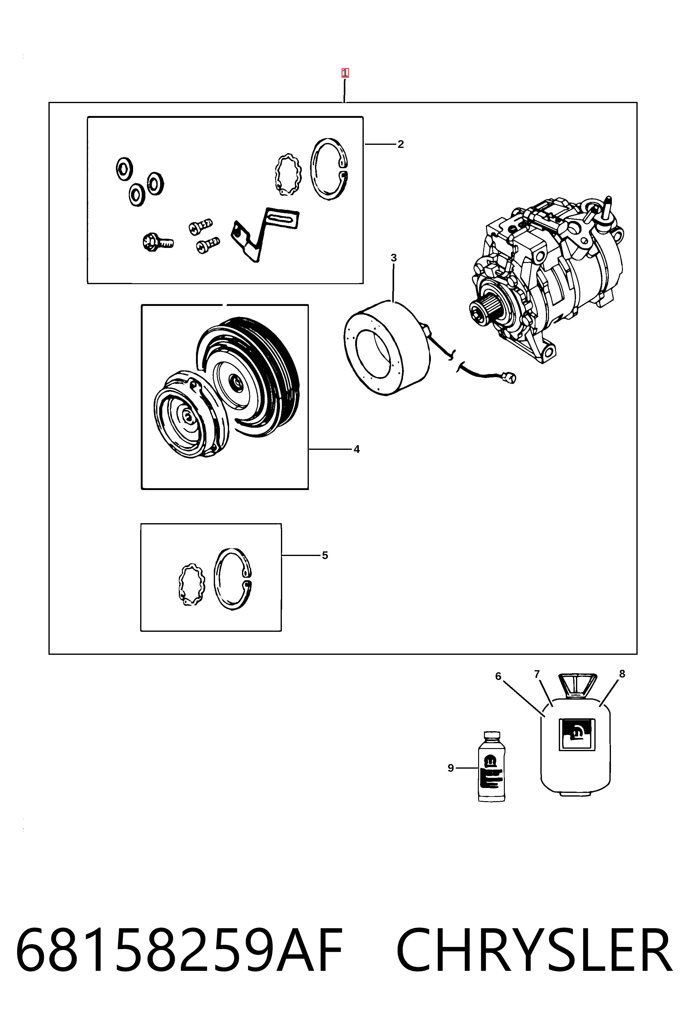 68158259AF Chrysler Компресор холодоагенту