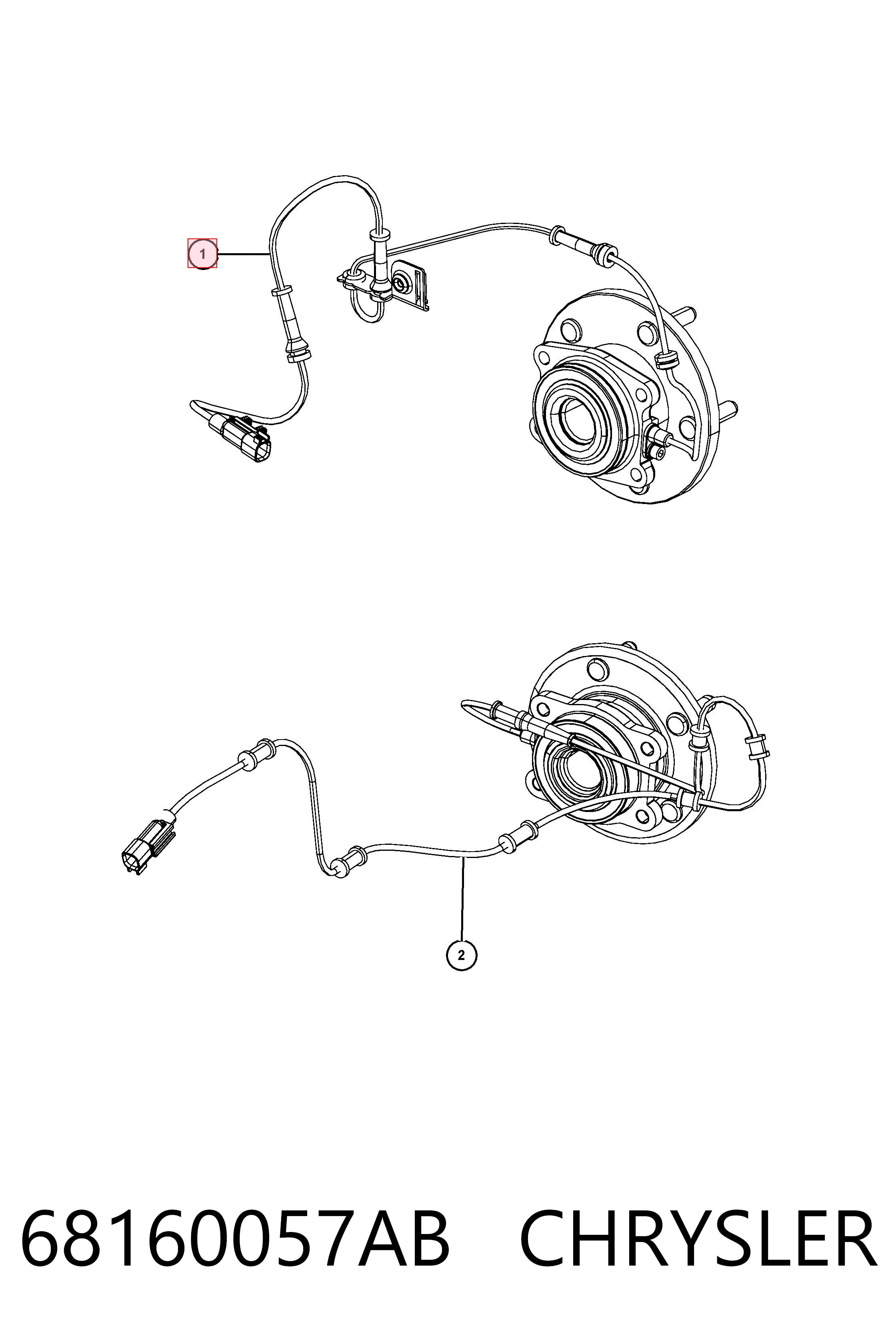 68160057AB Chrysler Датчик АБС