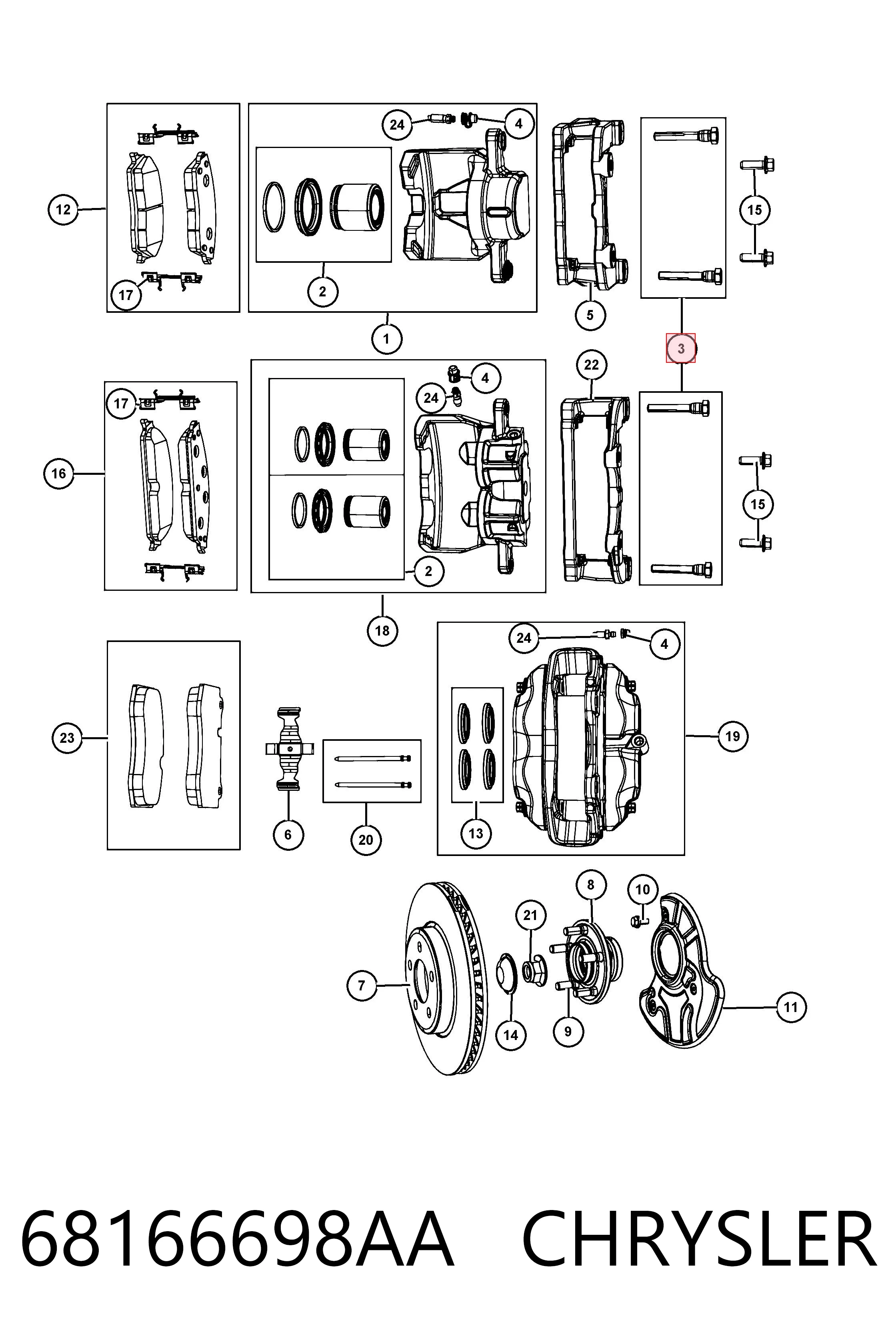 Купити K05137608AC Fiat/Alfa/Lancia Ремкомплект переднього супорту