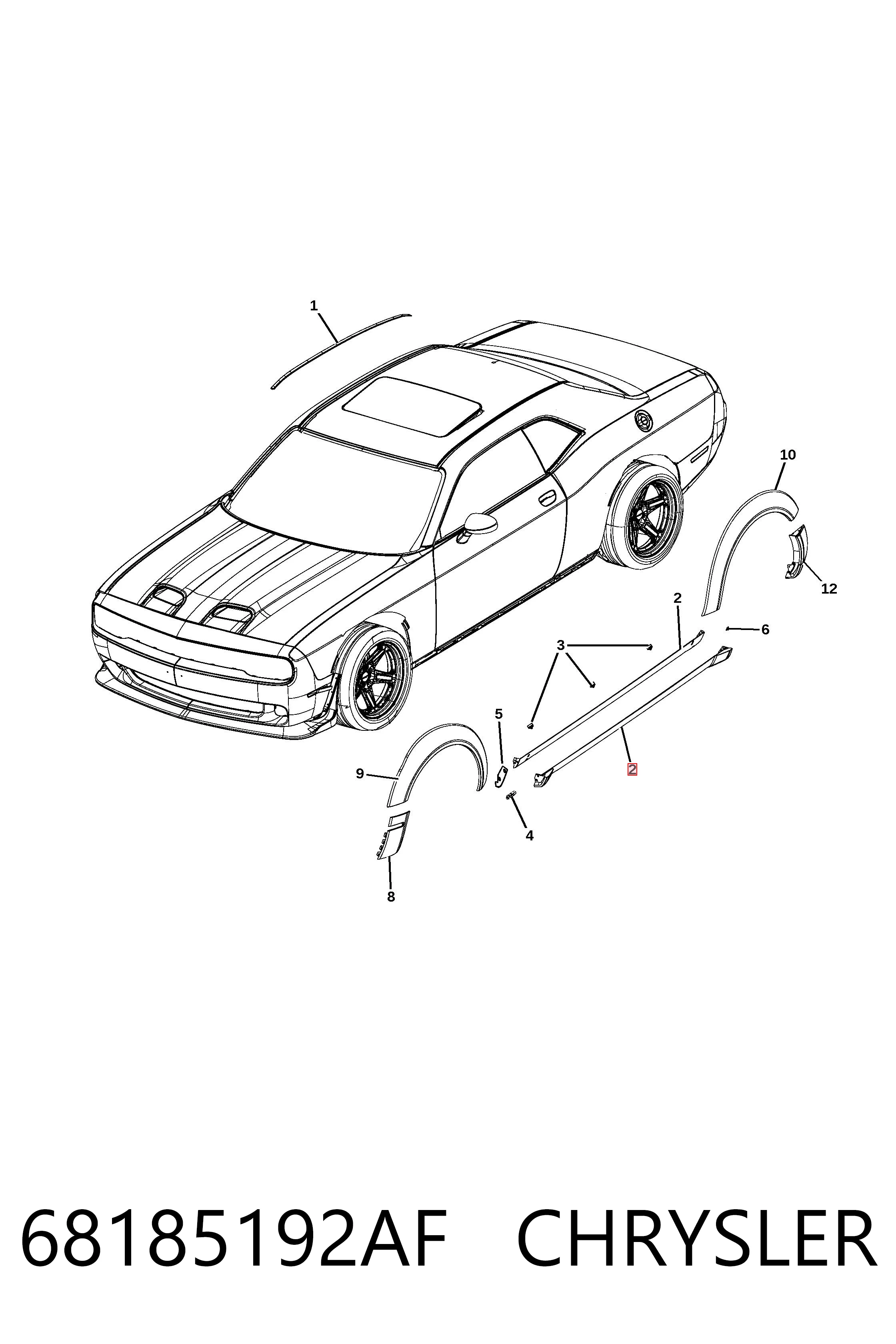 Купити PDG76003R KLARKSONAS Накладка зовнішня (молдинг) порога, правий