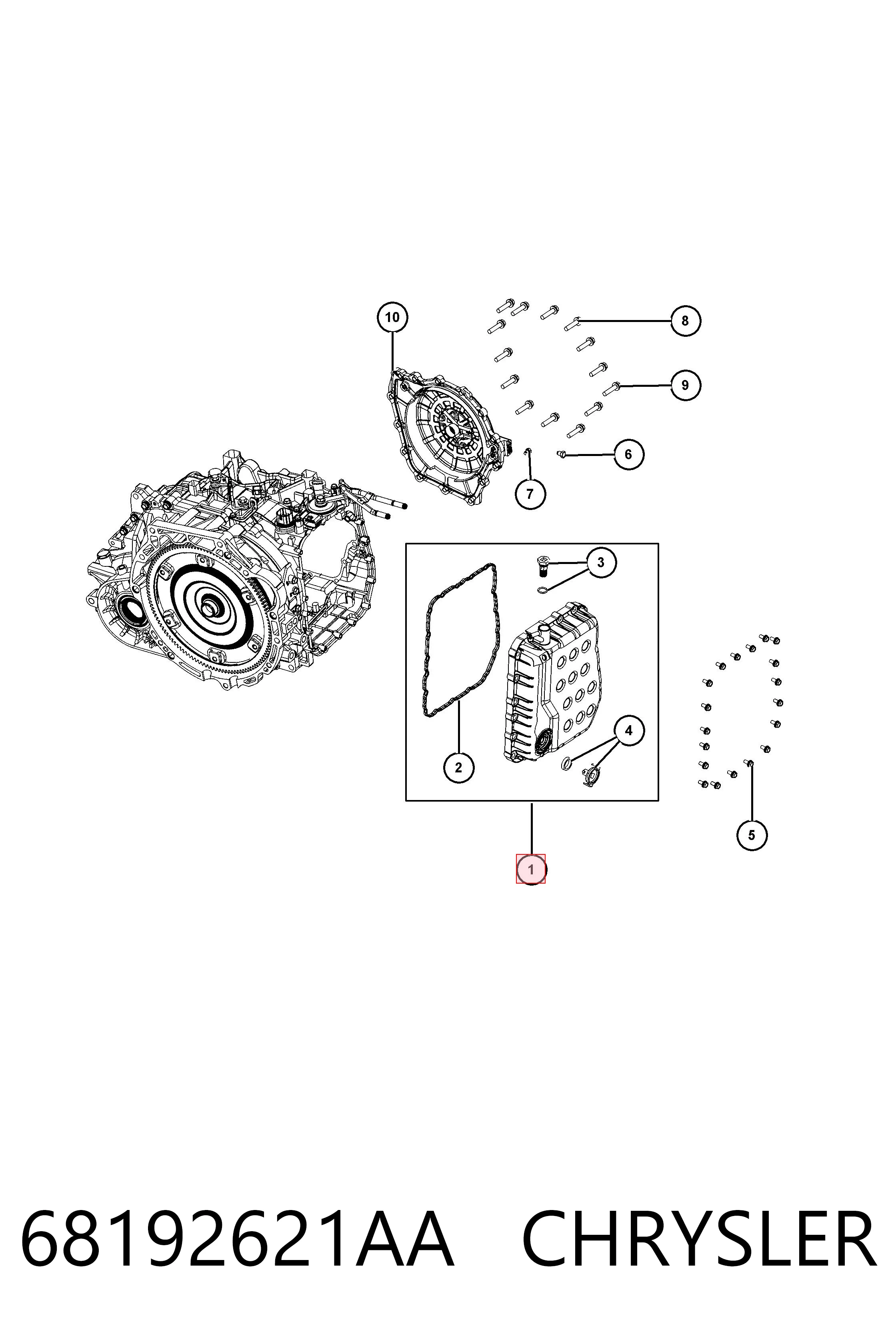 68192621AA Chrysler Піддон АКПП