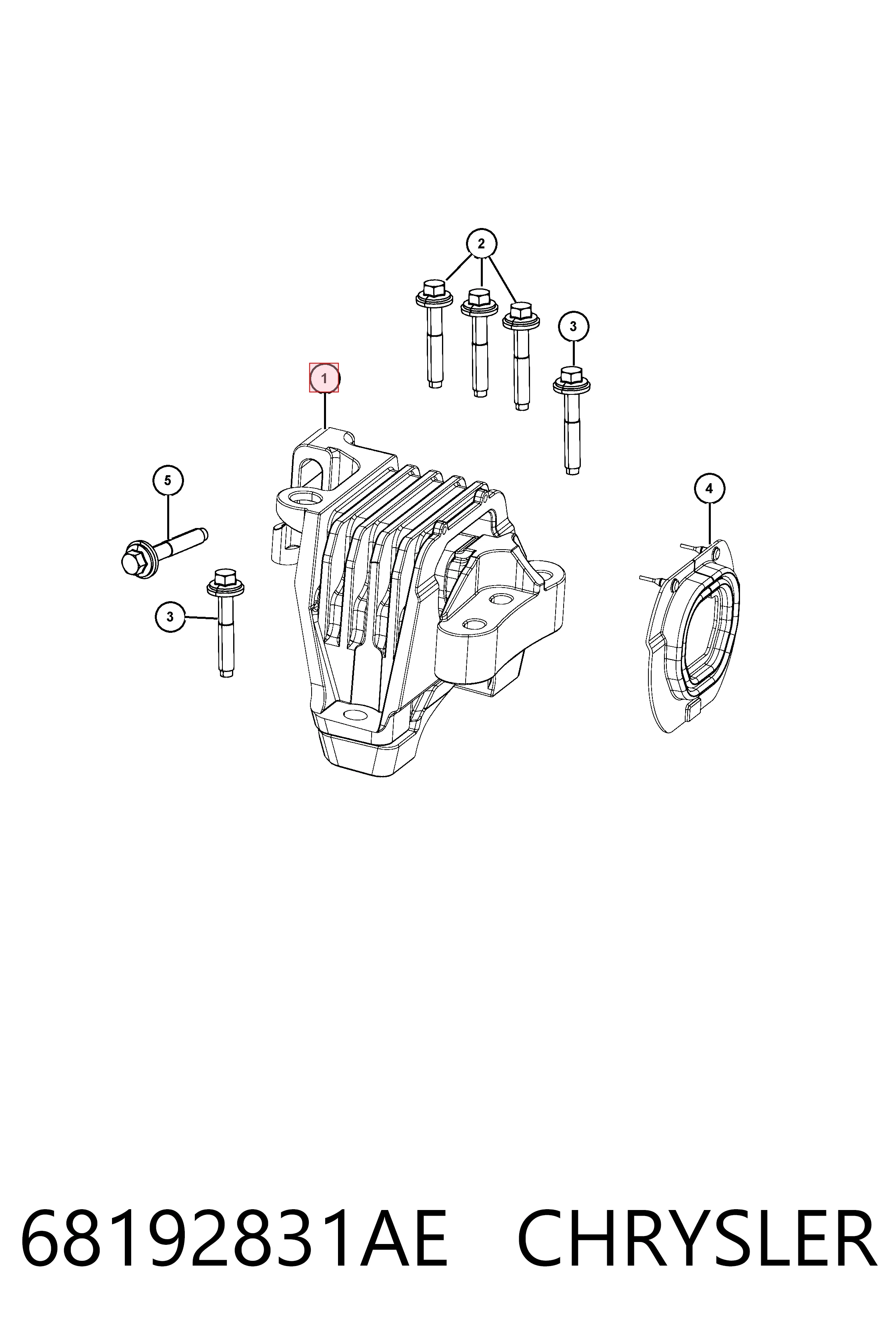 Купити K04877788AF Fiat/Alfa/Lancia Подушка (опора) двигуна, права