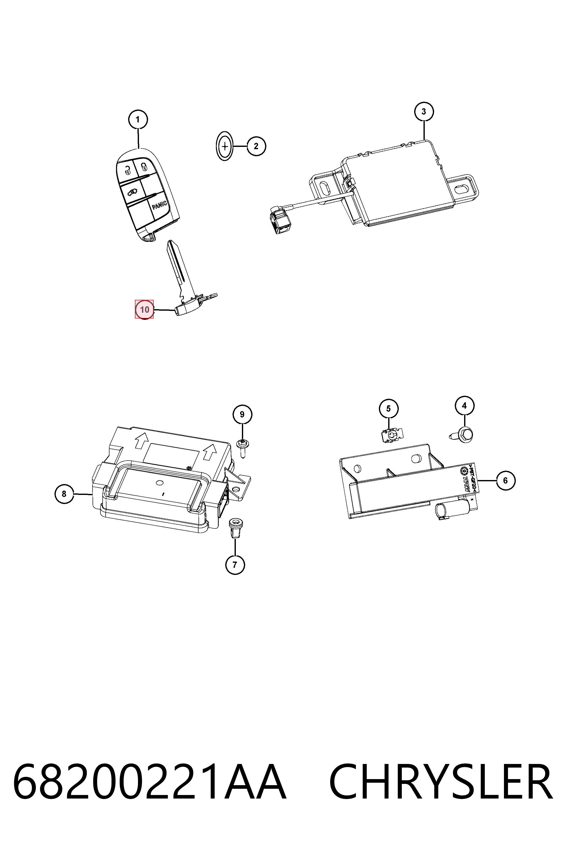 68200221AA Chrysler Заготівля ключа