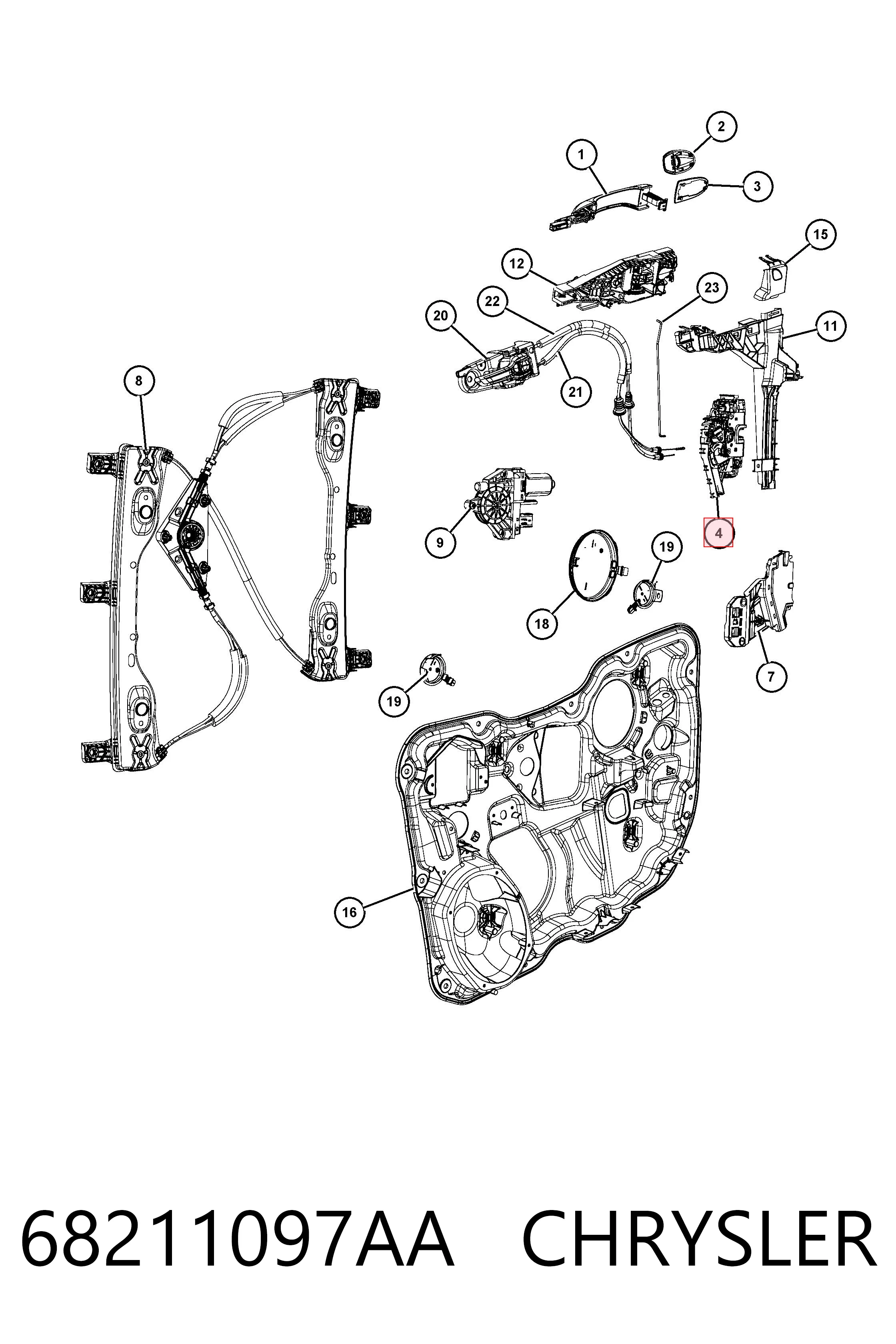 K68211097AD Fiat/Alfa/Lancia Замок водійських дверей