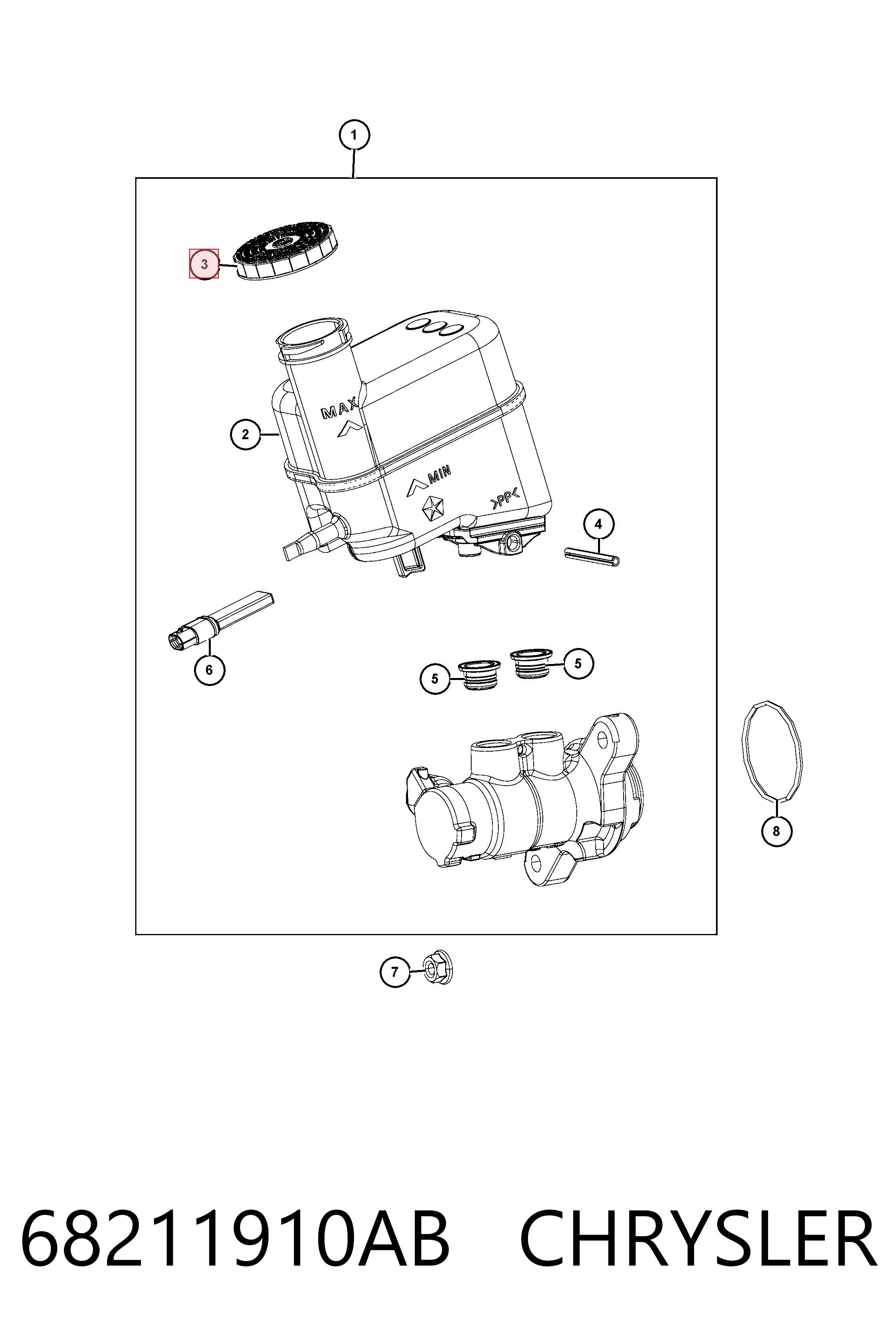 68211910AB Chrysler Кришка бачка головного гальмівного циліндра