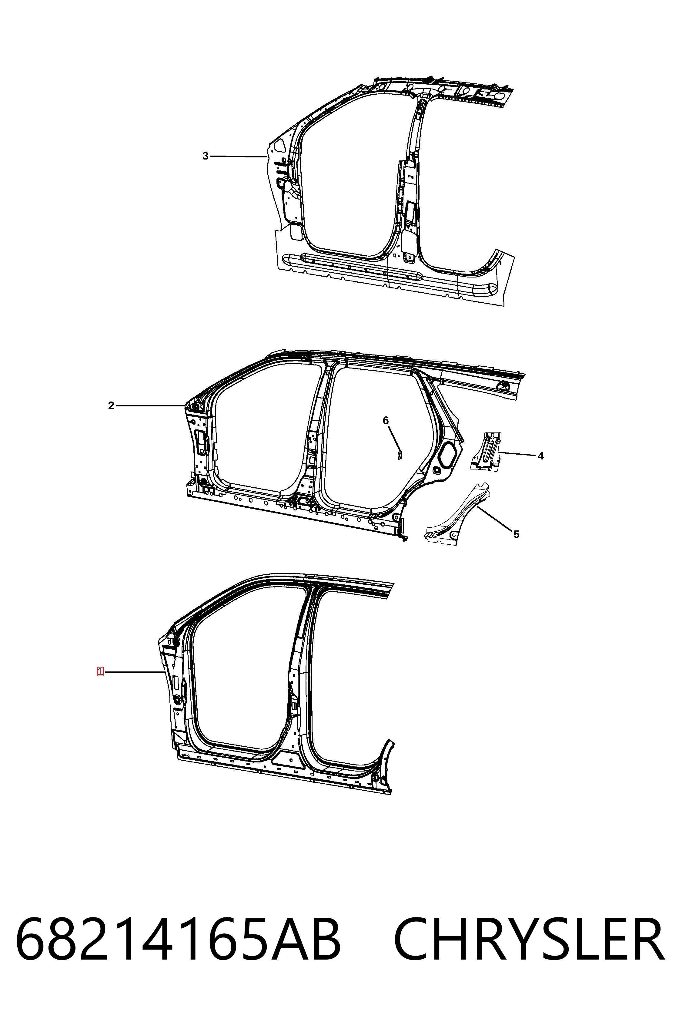 K68214165AA Fiat/Alfa/Lancia Отвір передніх лівих дверей