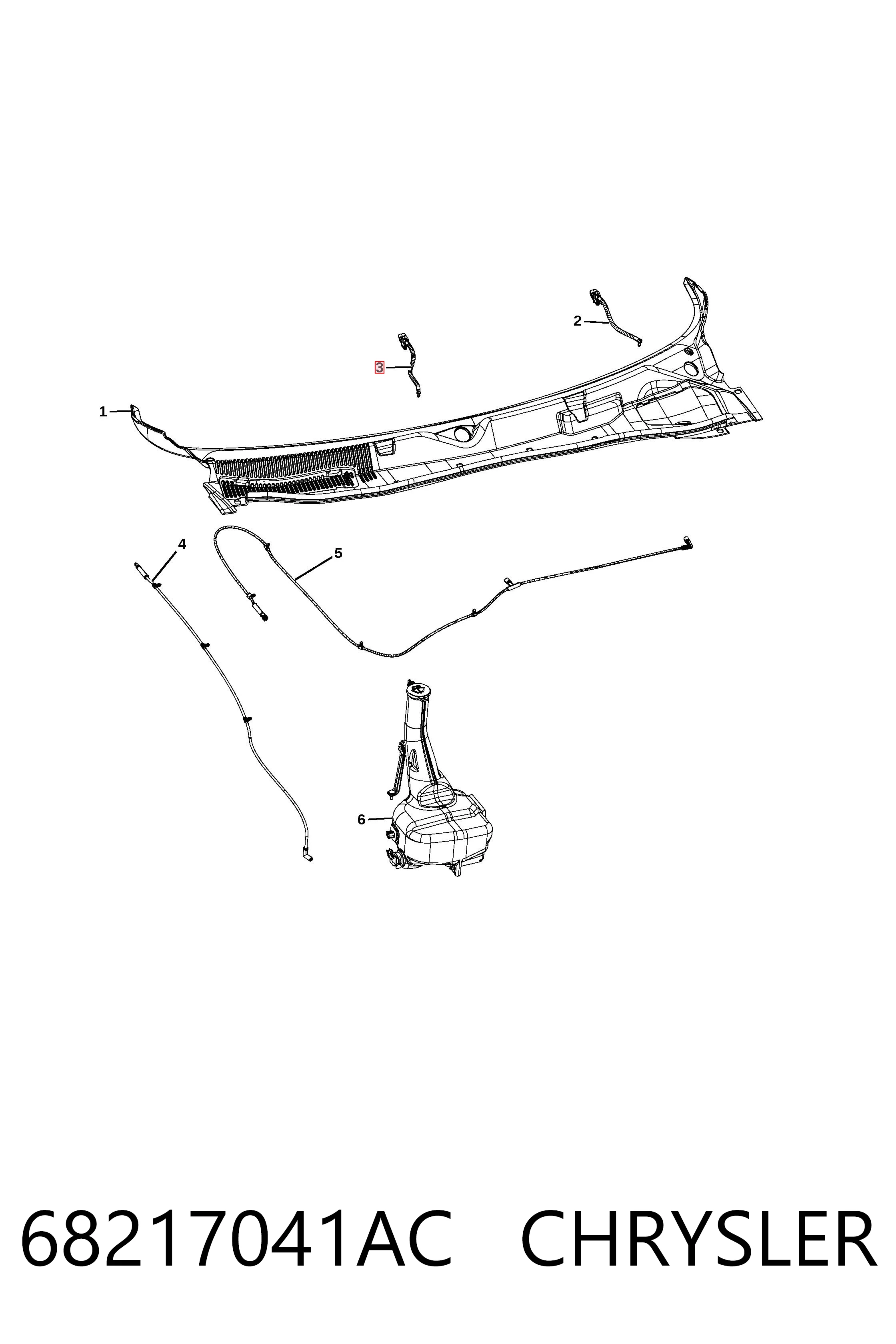 68217041AC Chrysler Сопло склоомивача вітрового скла