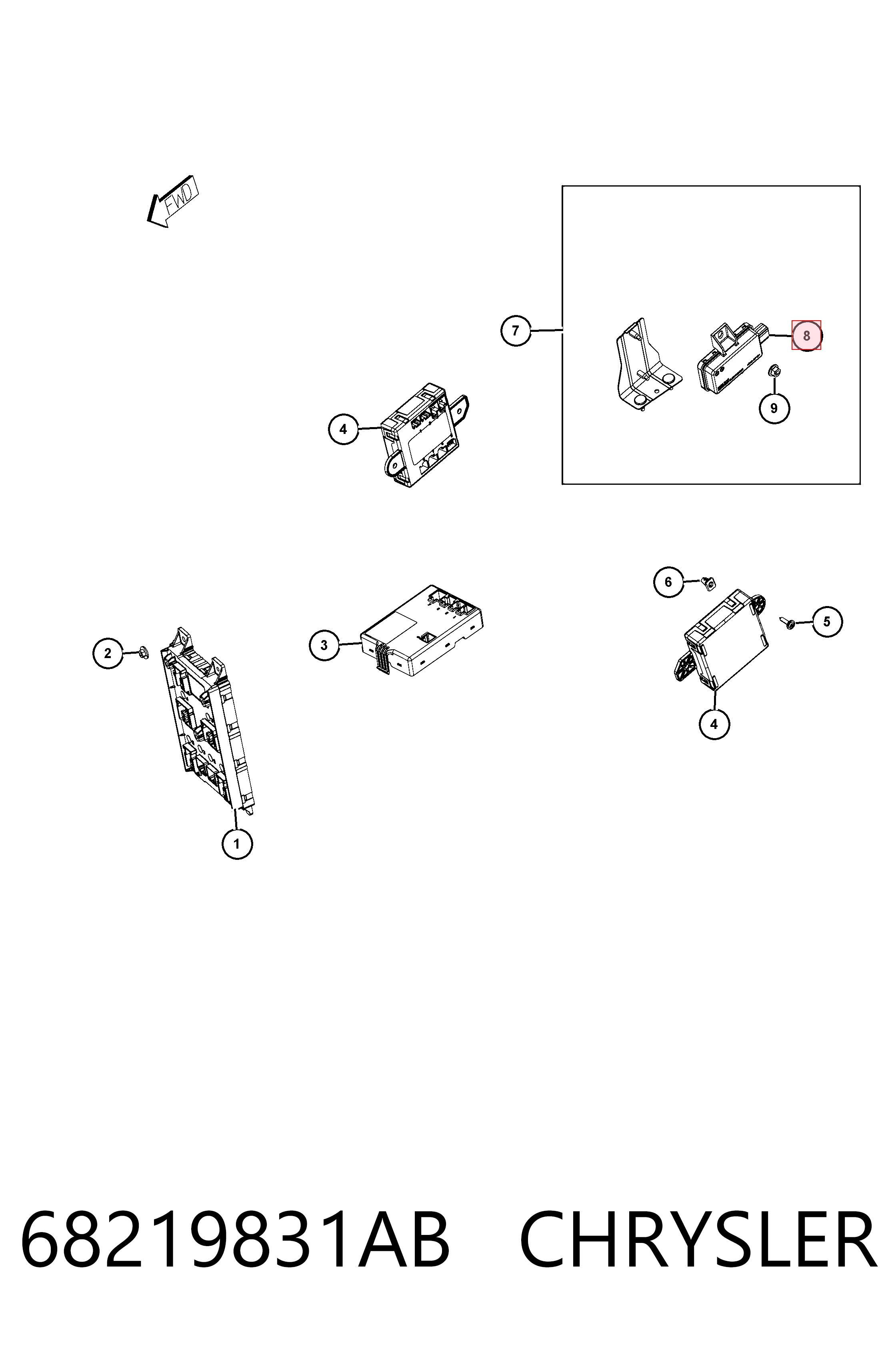 K68219831AF Fiat/Alfa/Lancia Блок системи контролю тиску в шинах