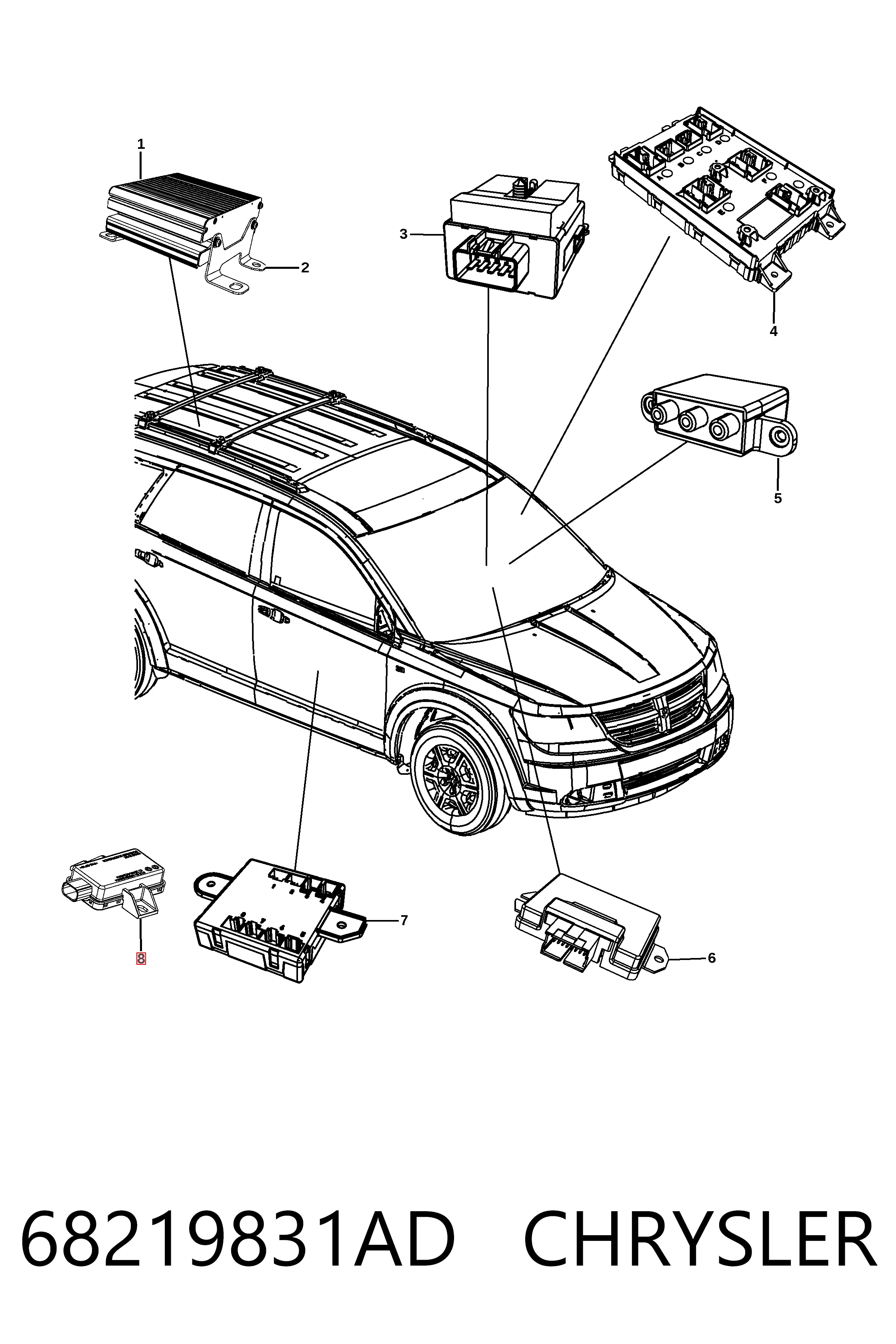 Купити K68219831AF Fiat/Alfa/Lancia Блок системи контролю тиску в шинах