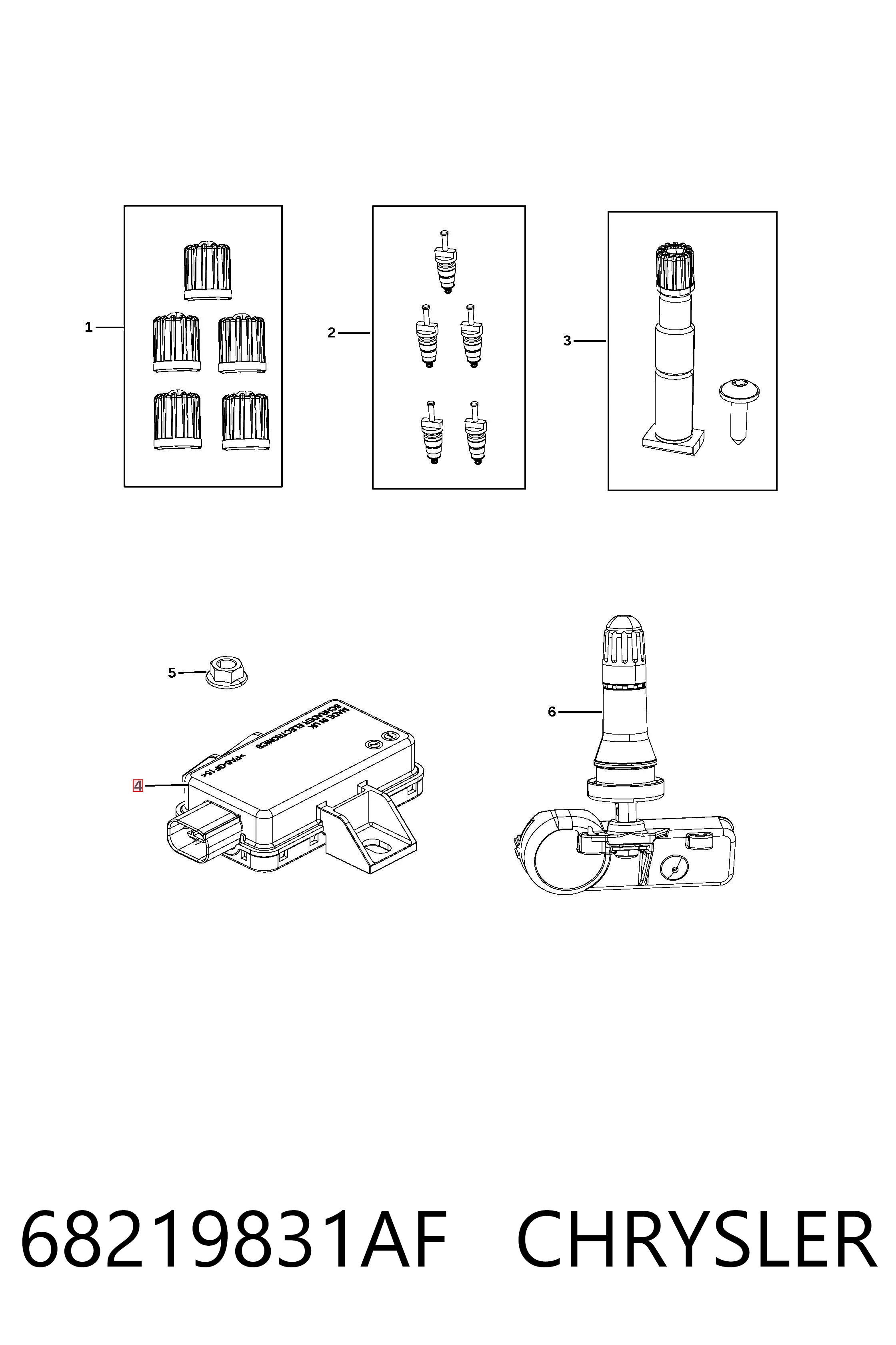 68219831AF Chrysler Блок системи контролю тиску в шинах