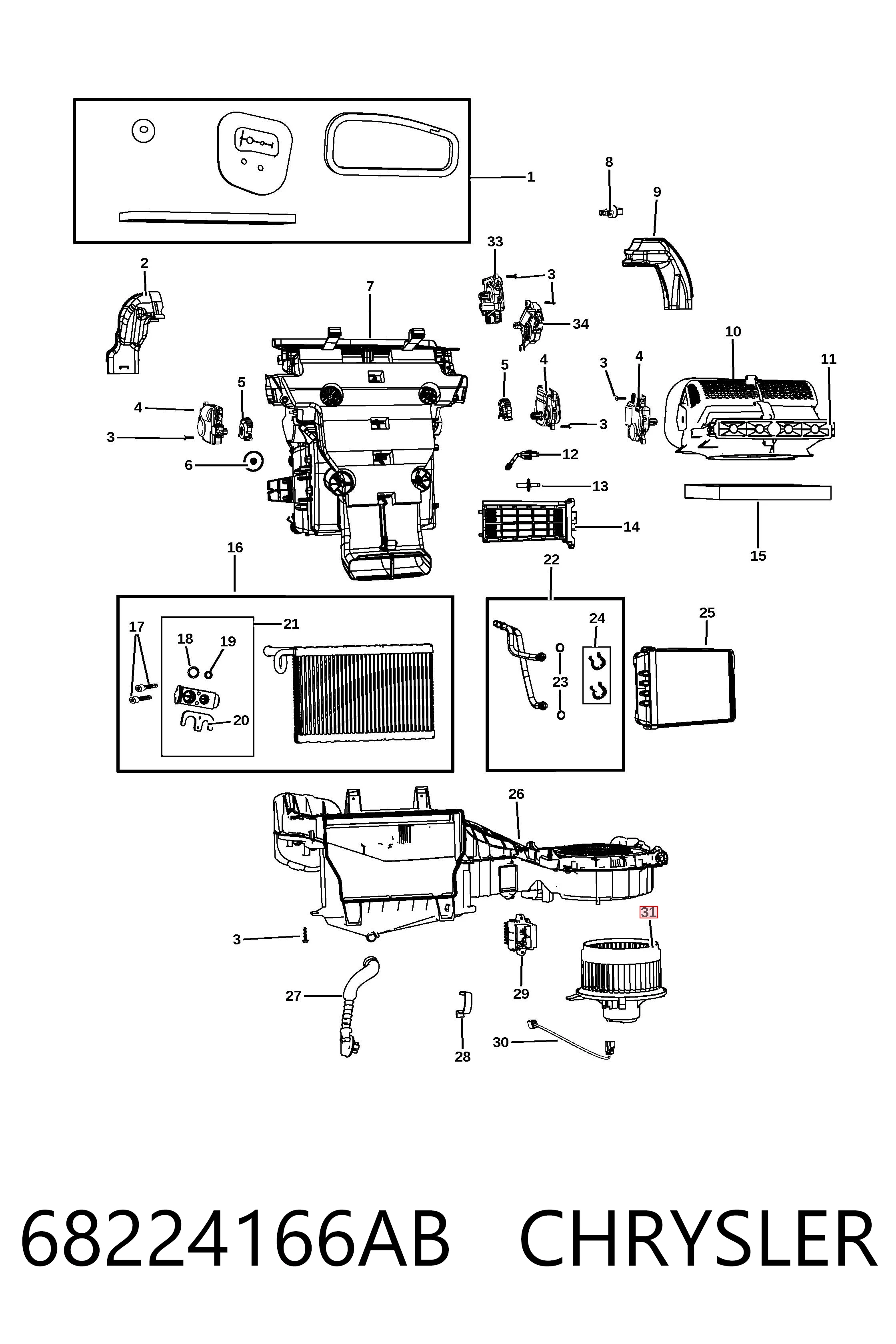 68224166AB Chrysler Електромотор пічки