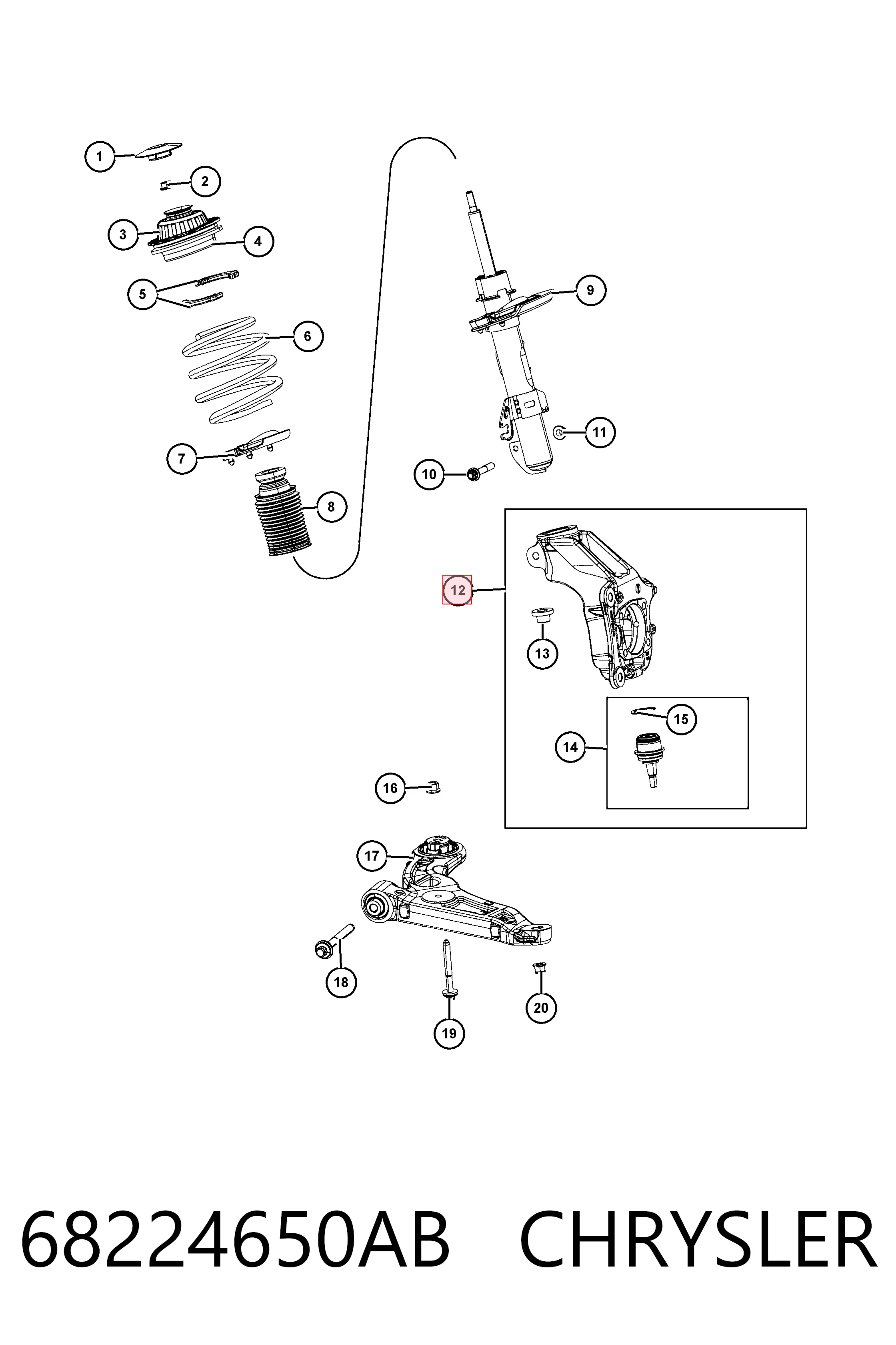 68224650AB Chrysler Кульові на авто