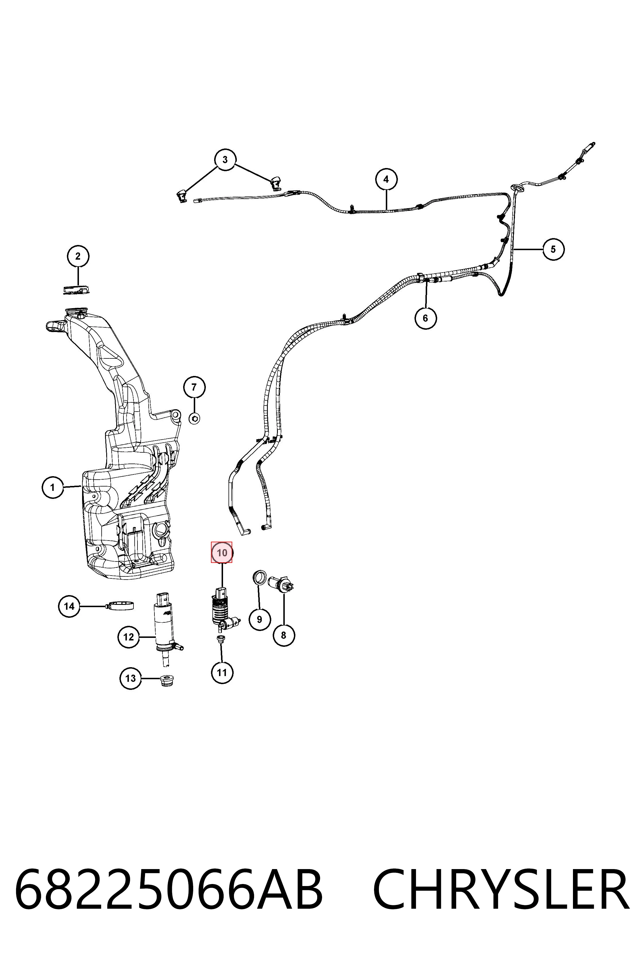 68225066AB Chrysler Помпа омивача скла передній/задній