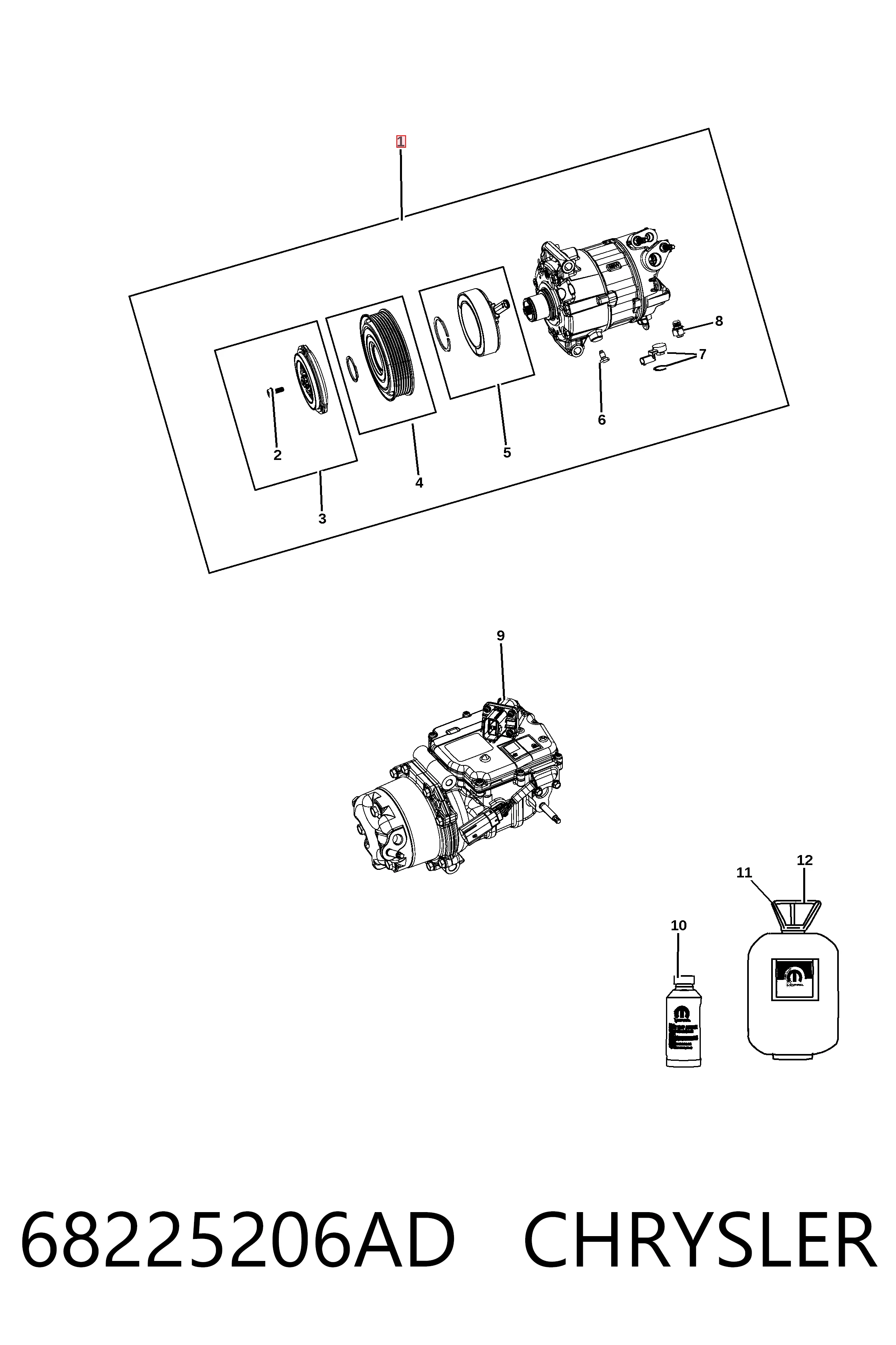 68225206AD Chrysler Компресор холодоагенту