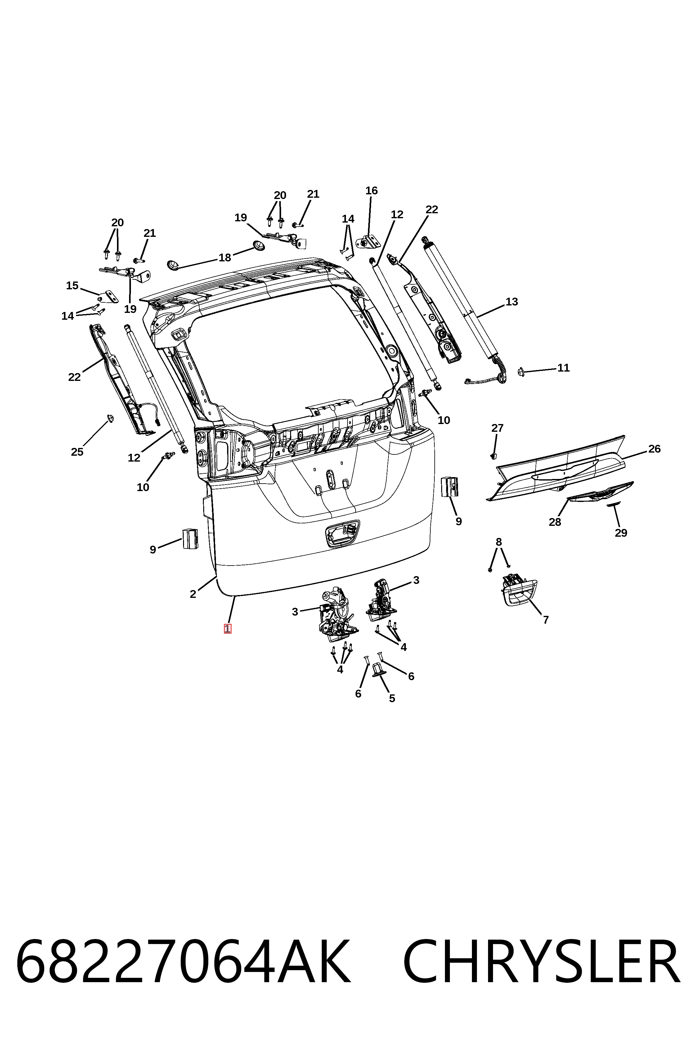 Купити K68227064AL Fiat/Alfa/Lancia Задня ляда