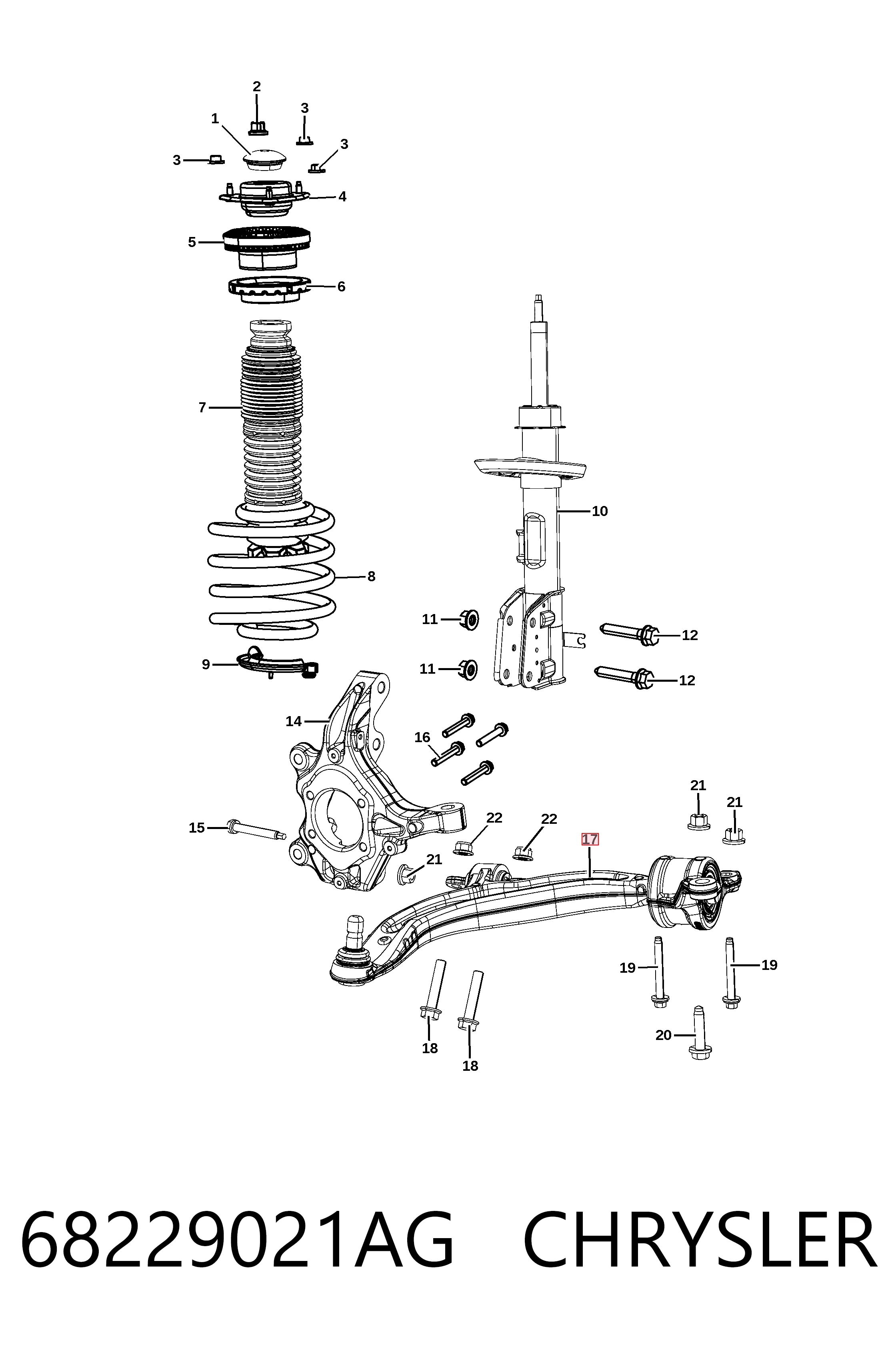 K05274643AA Fiat/Alfa/Lancia Поперечний важіль