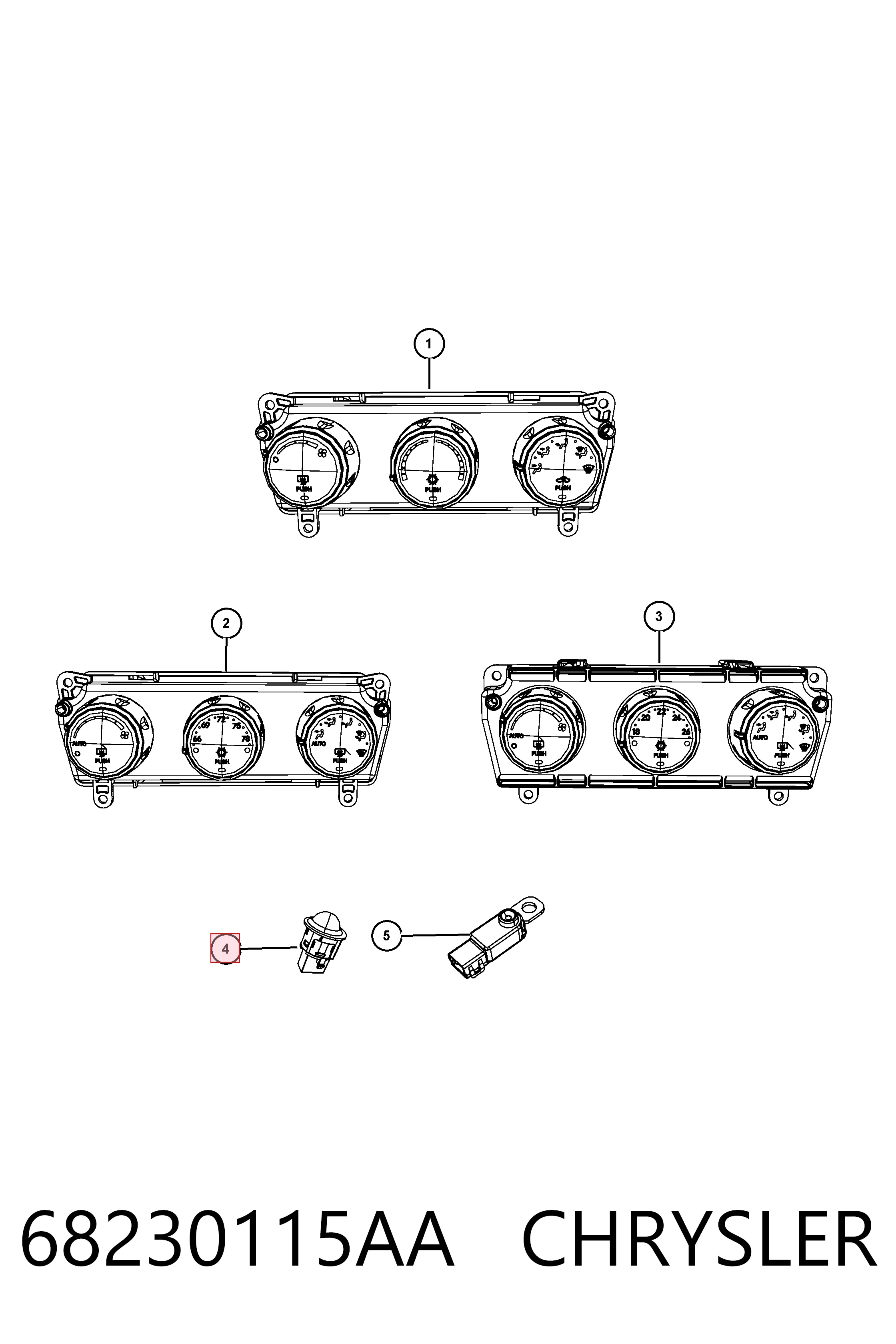 Купити K68230115AB Fiat/Alfa/Lancia Датчик освітлення салону