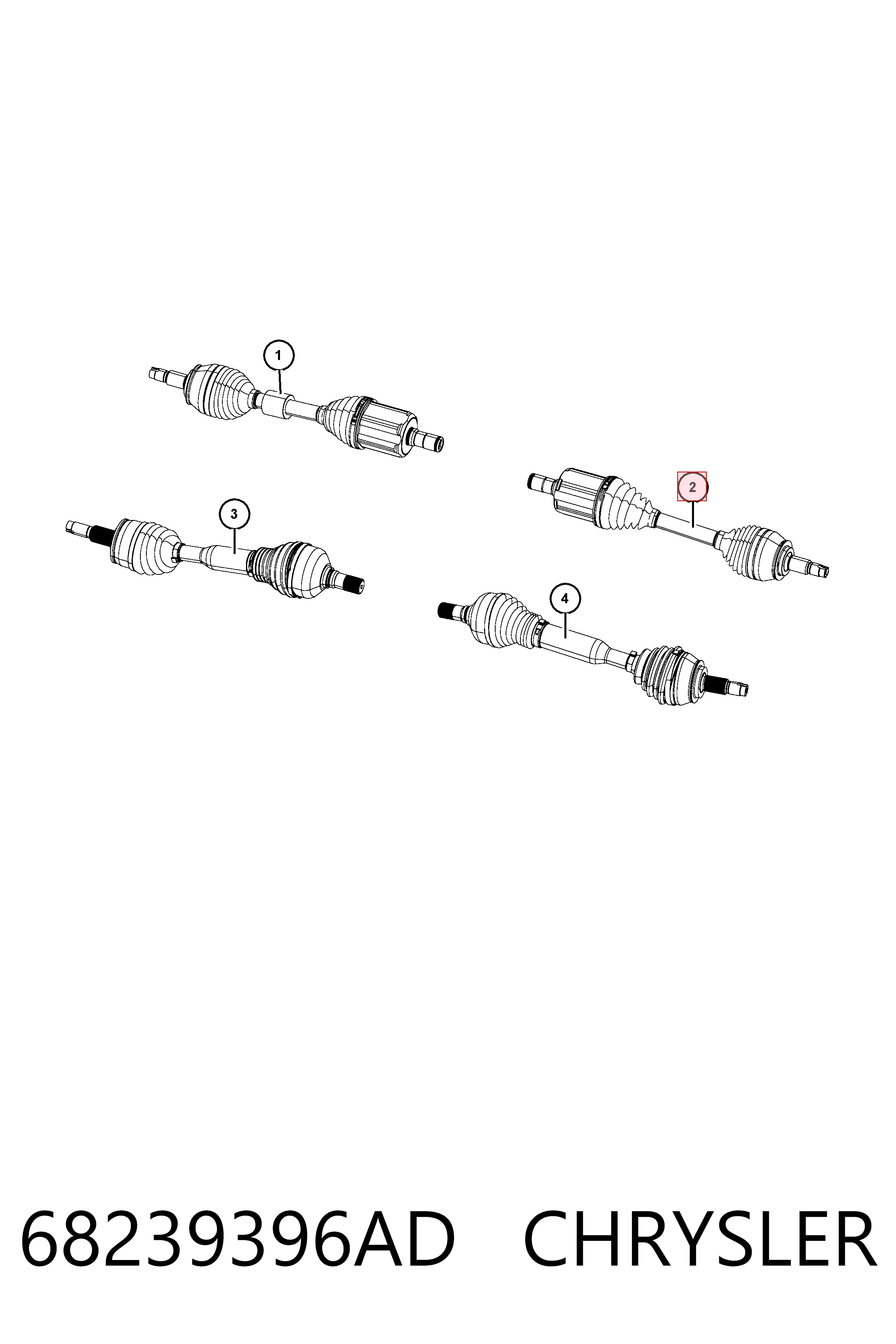 Купити K68239396AD Fiat/Alfa/Lancia Ліва піввісь