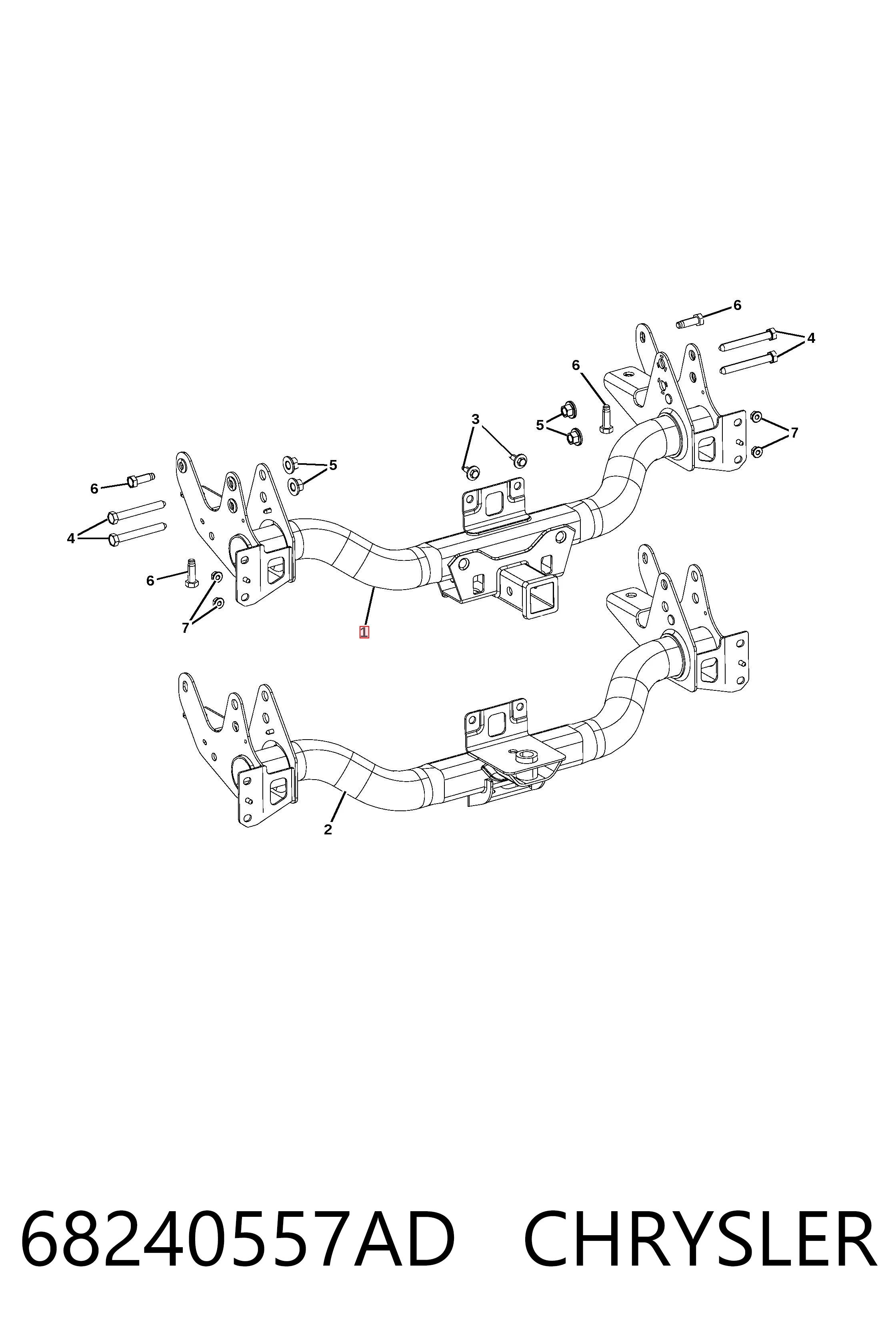 Траверс фаркопа Fiat/Alfa/Lancia K68240557AD ціна, від 38.56 USD