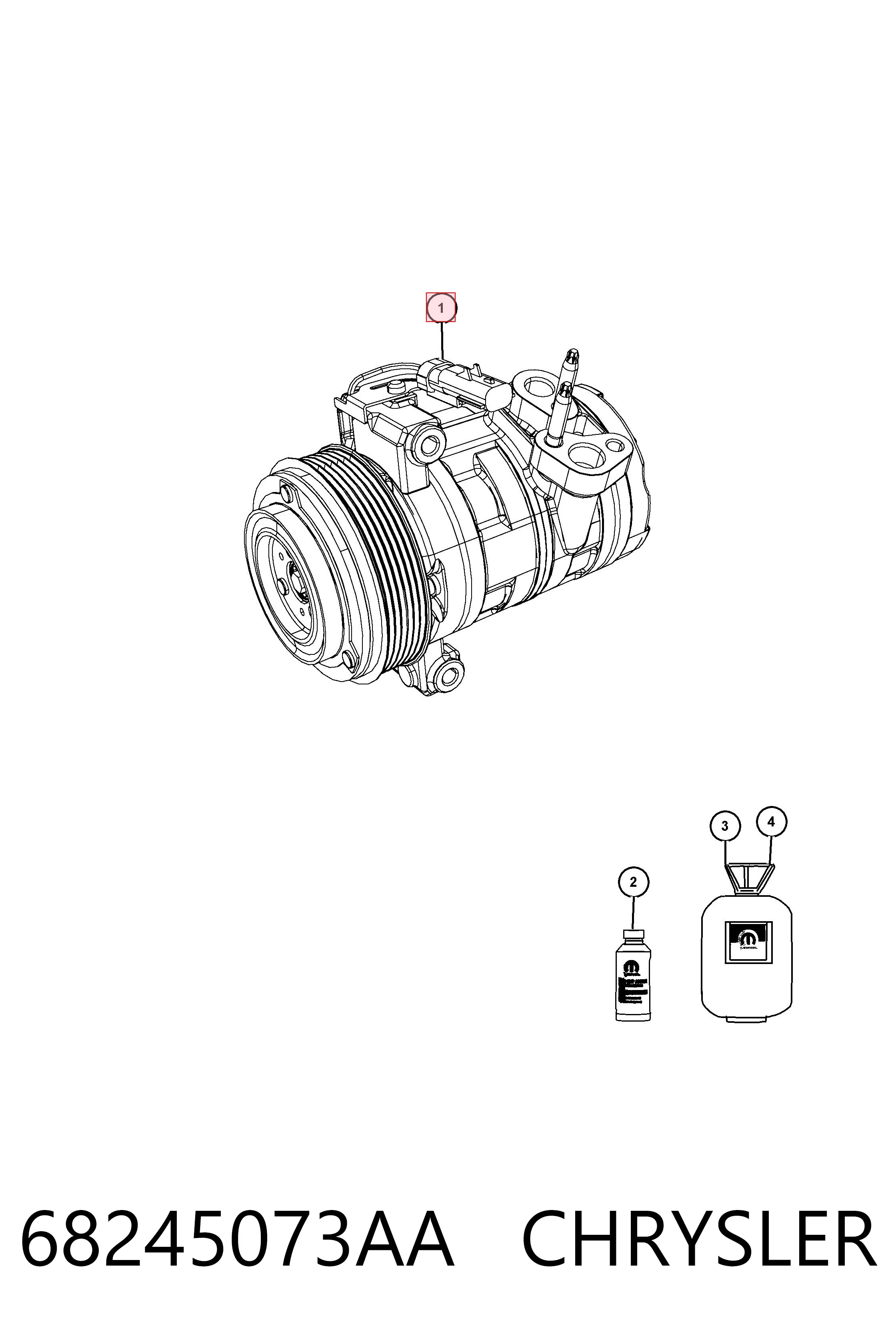 68245073AA Chrysler Компресор холодоагенту