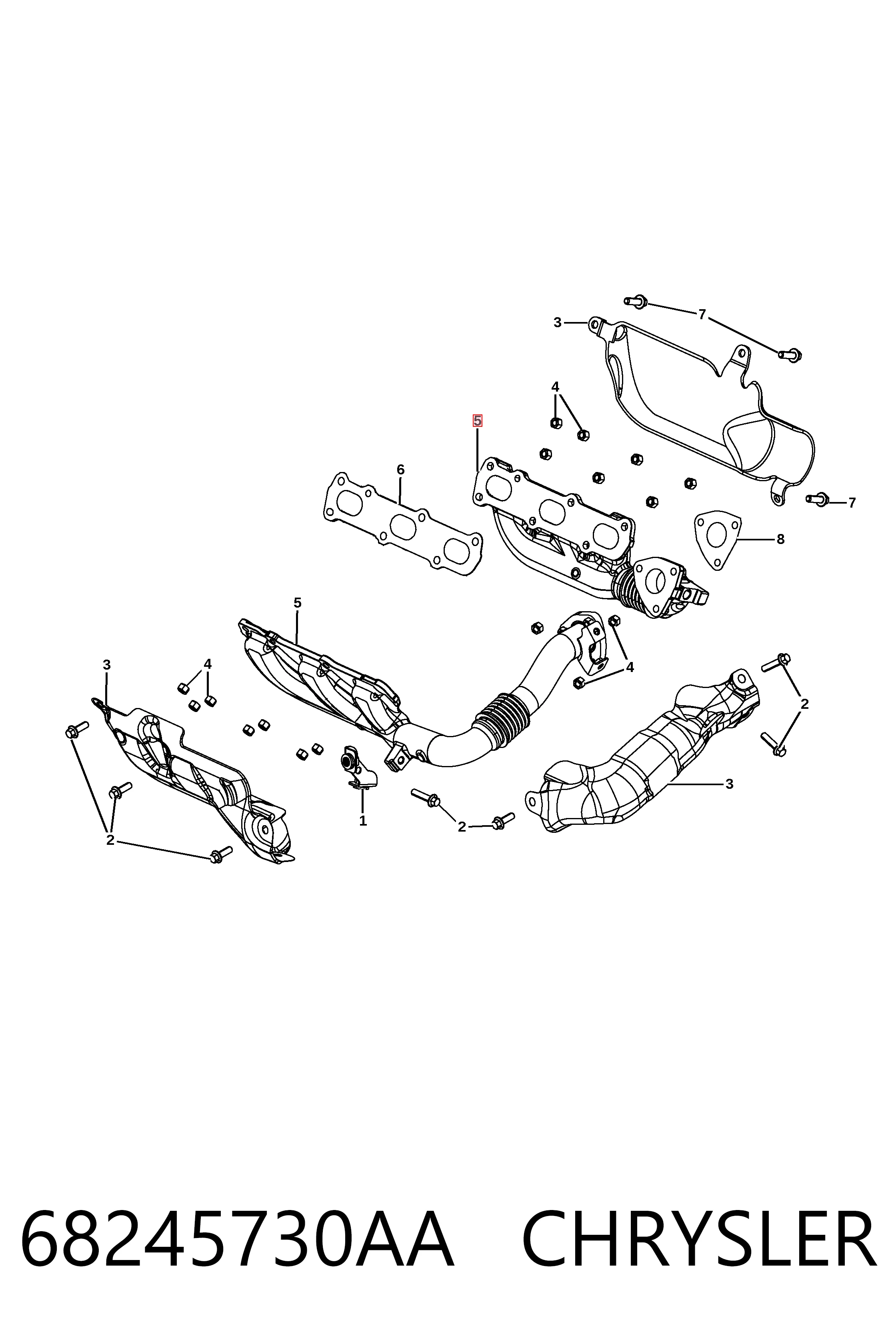 68245730AA Chrysler Колектор випускний, лівий