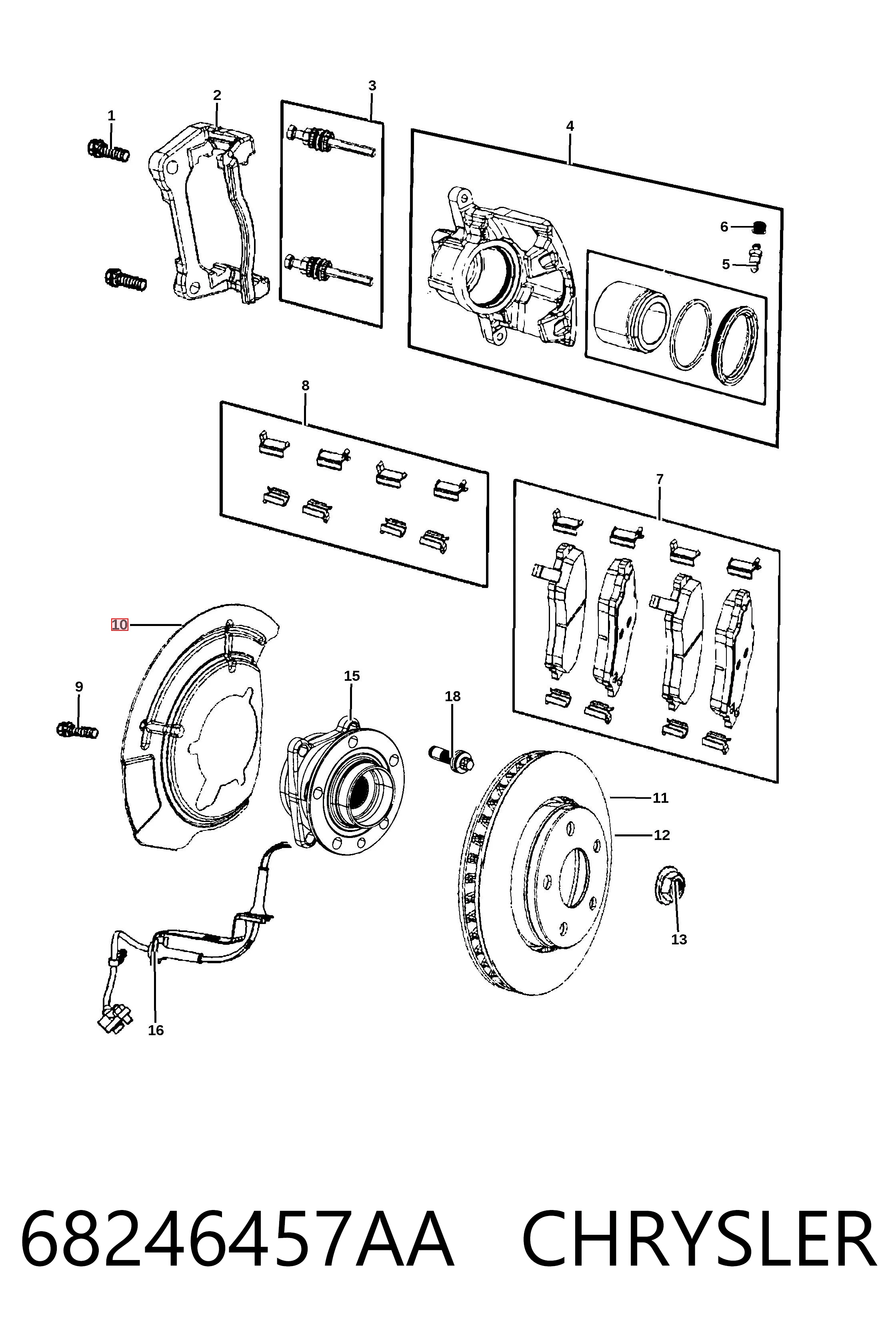 68246457AA Chrysler Кожух гальмівного диска