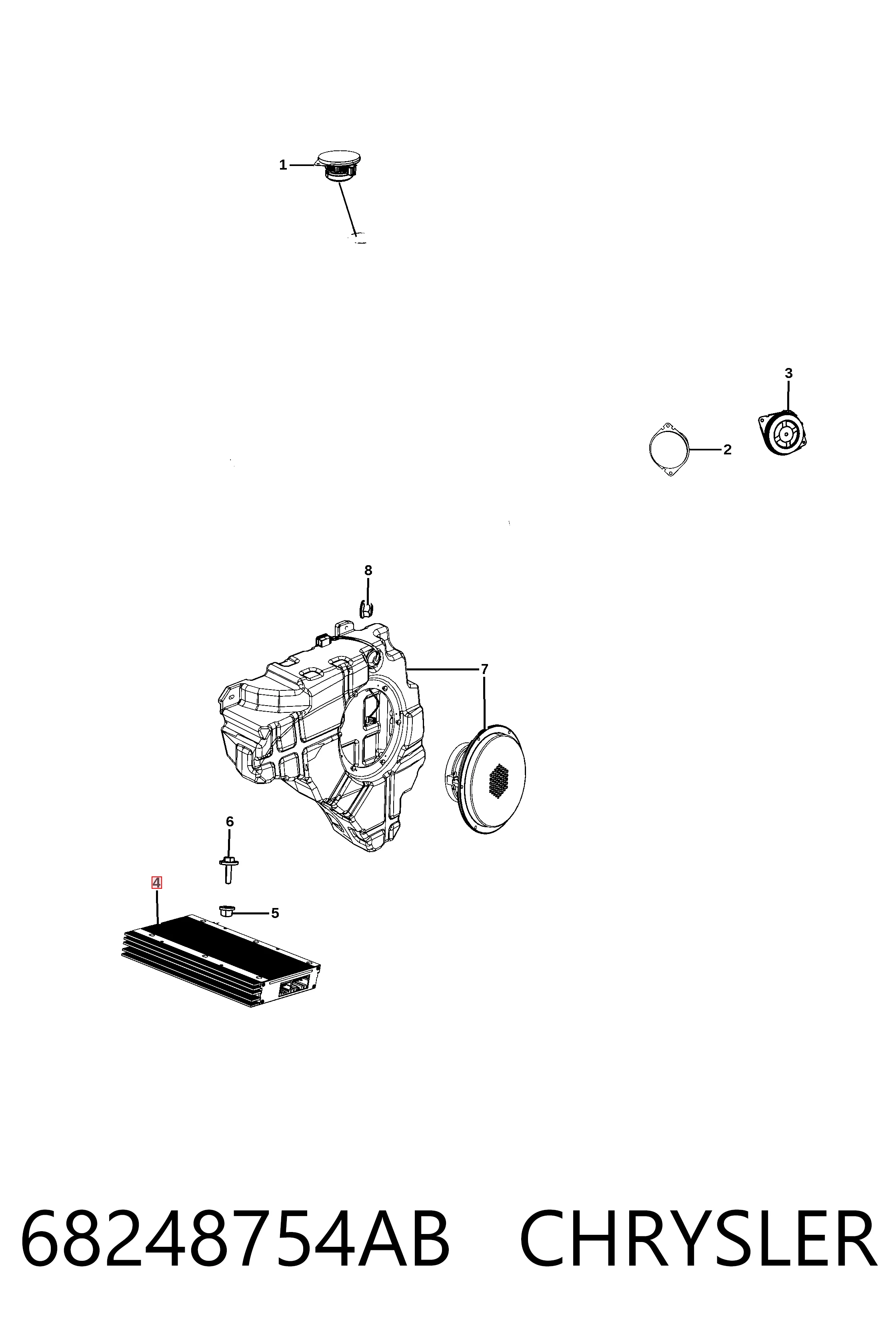 68248754AB Chrysler Підсилювач звуку аудіосистеми