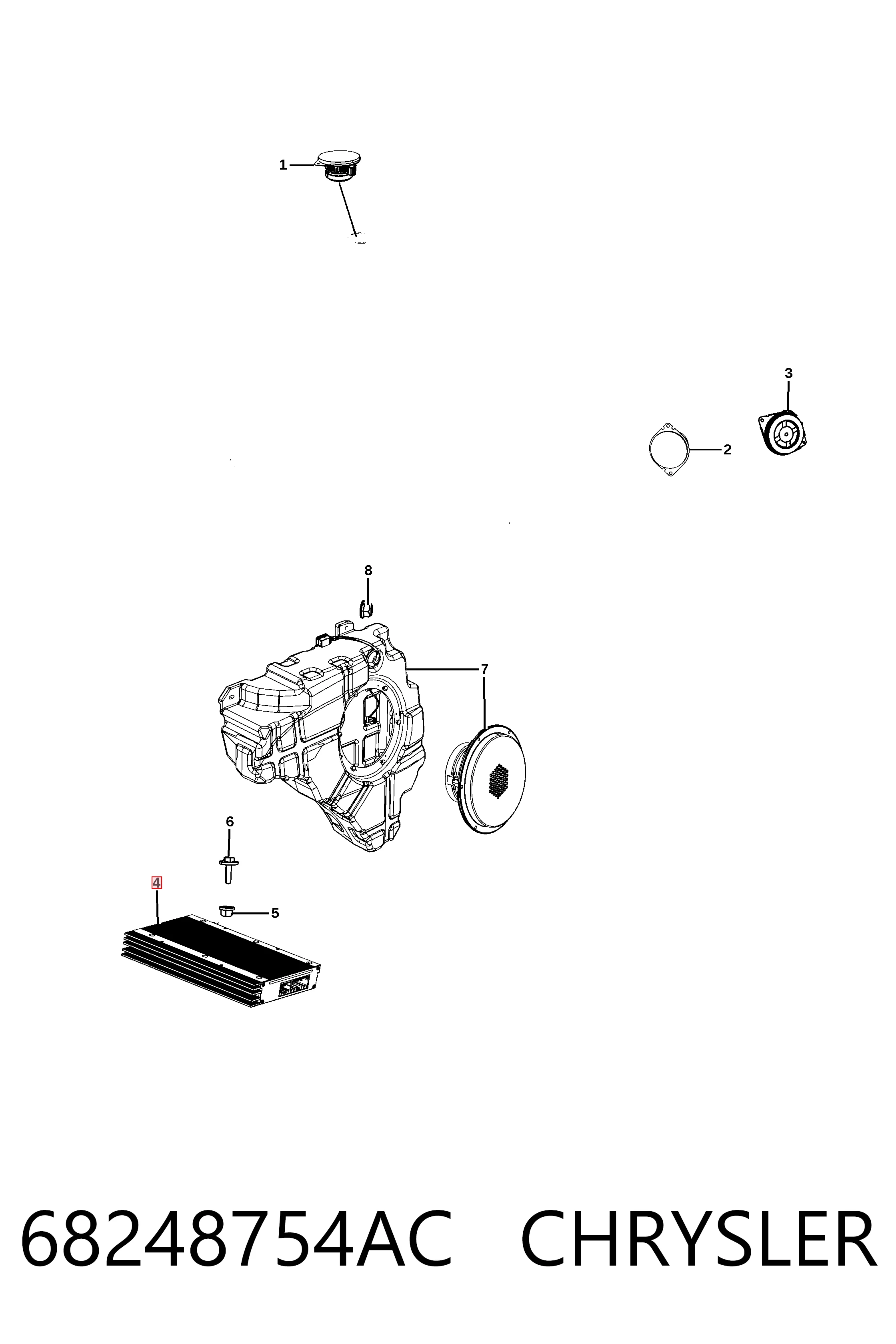 68248754AC Chrysler Підсилювач звуку аудіосистеми