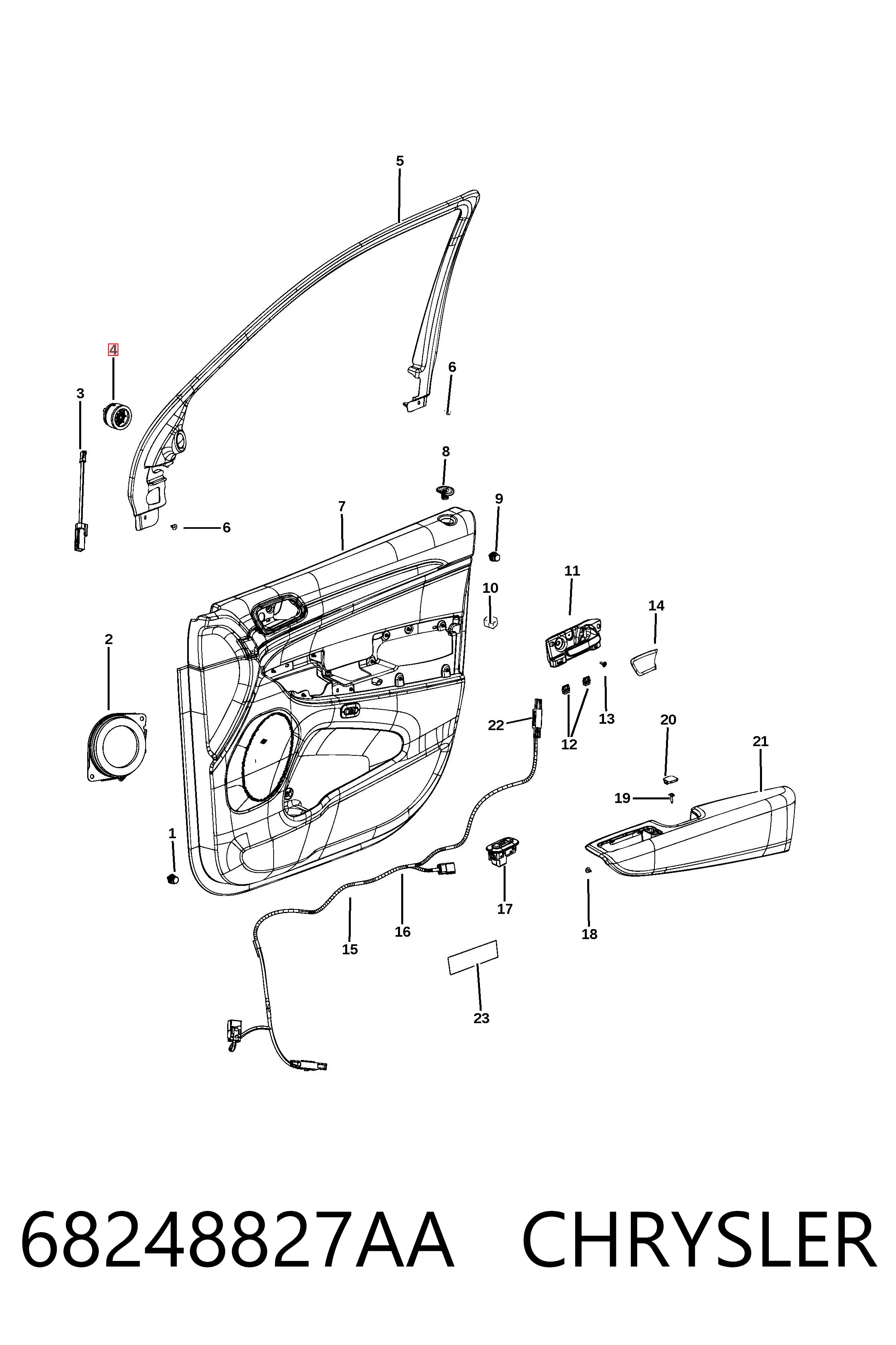 68248827AA Chrysler Динамік передній