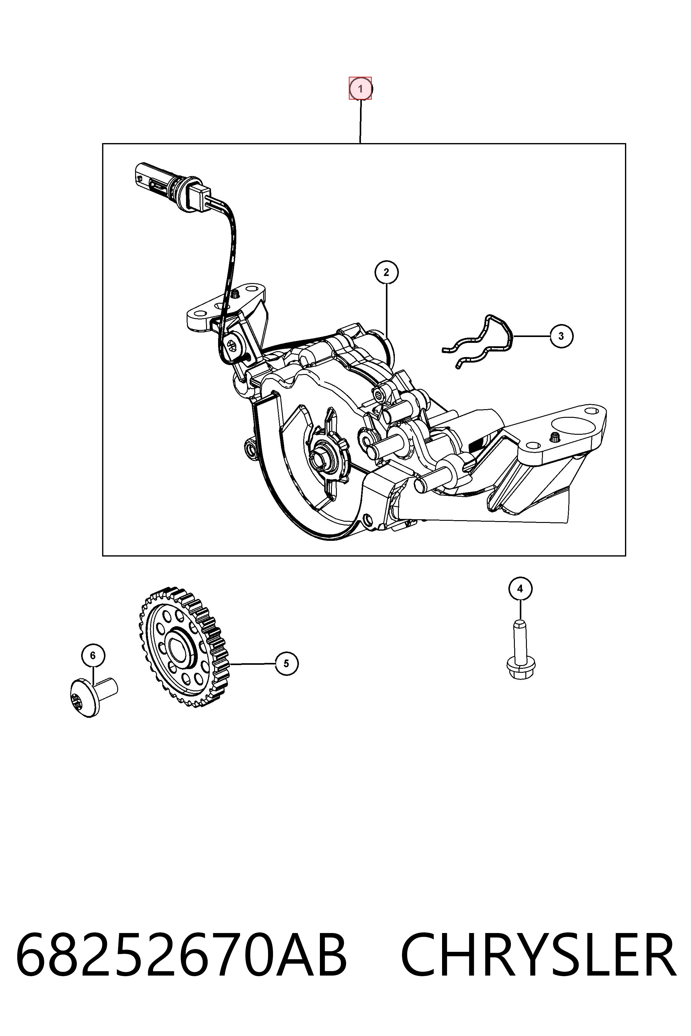 68252670AB Chrysler Масляний насос двигуна