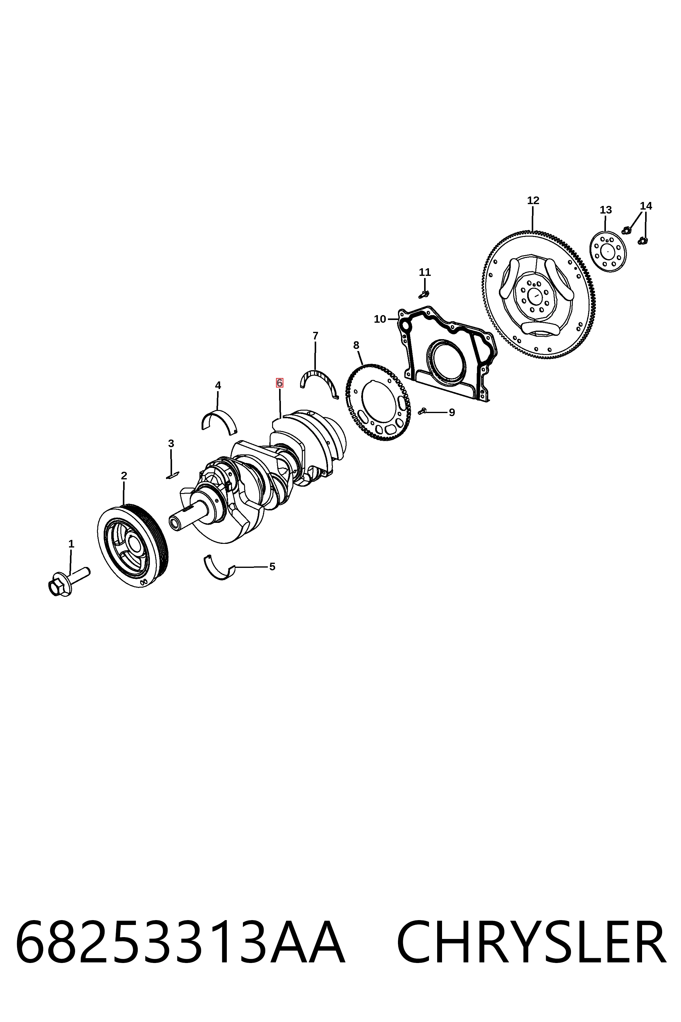 Колінвал K04893950AC Fiat/Alfa/Lancia