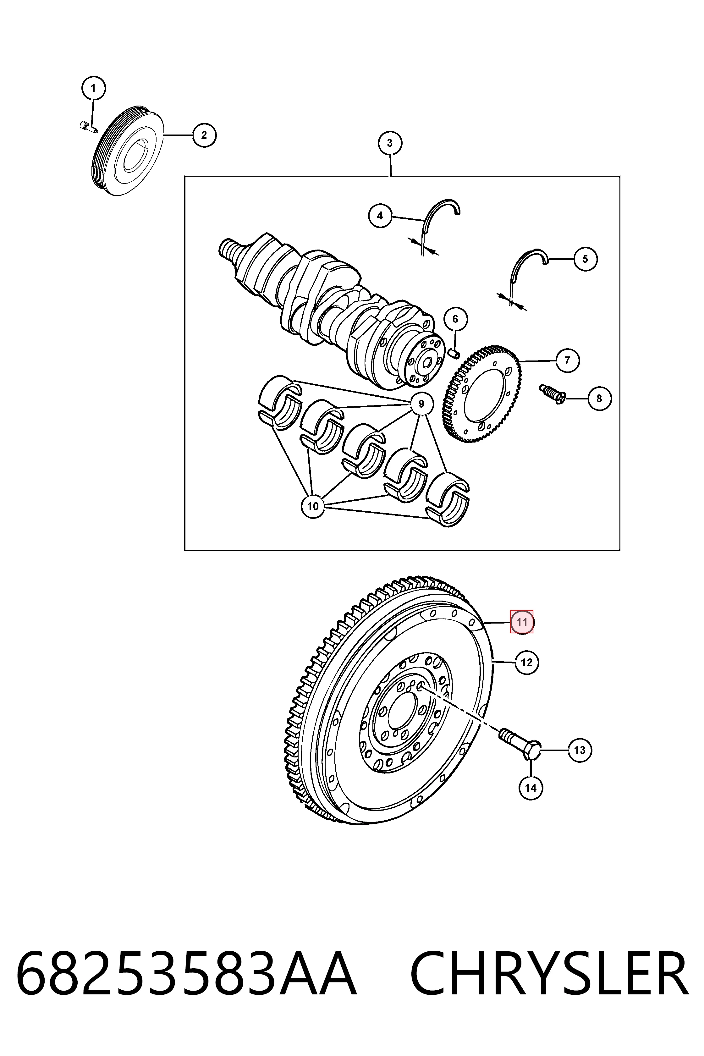 K68228751AA Fiat/Alfa/Lancia Демпферний маховик