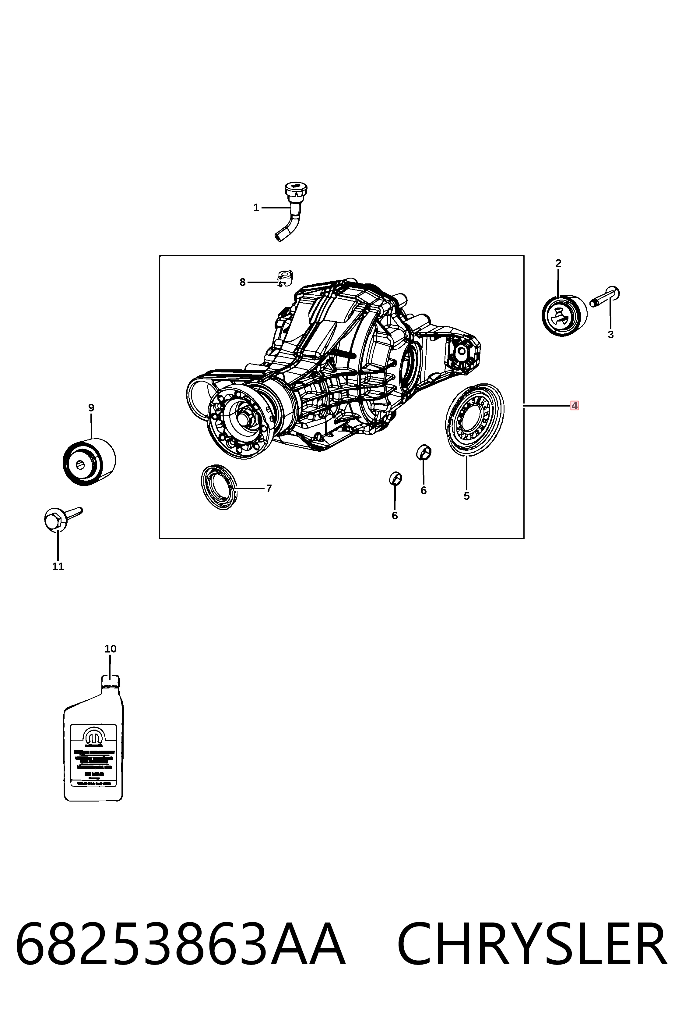Купити K68378937AB Fiat/Alfa/Lancia Редуктор середнього моста (головна передача)