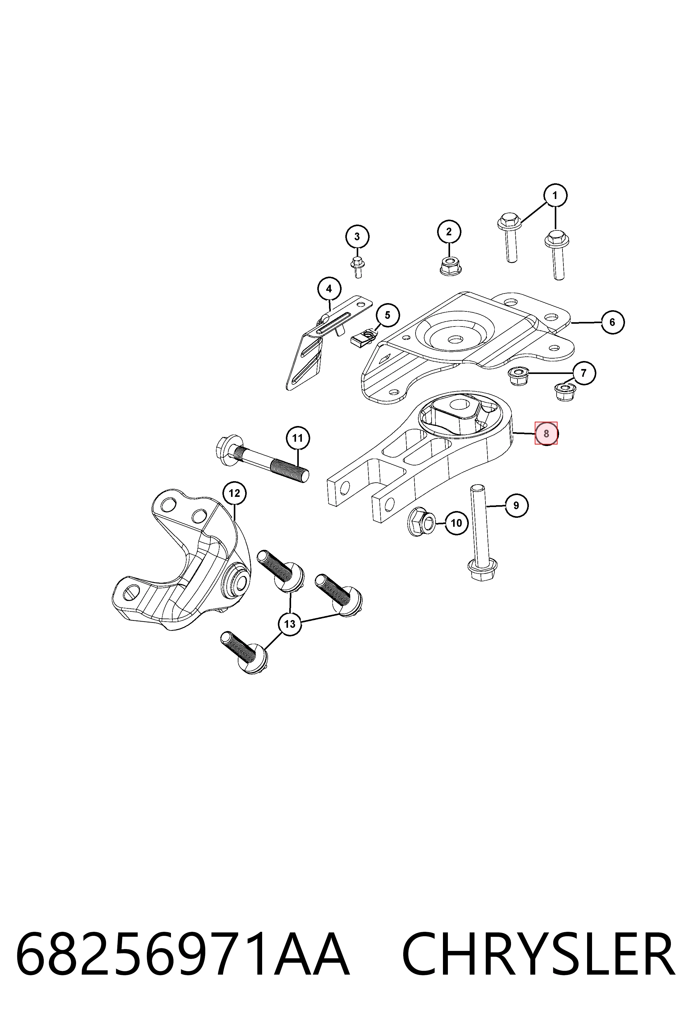 Опора двигуна задня PolyAuto AP000706A