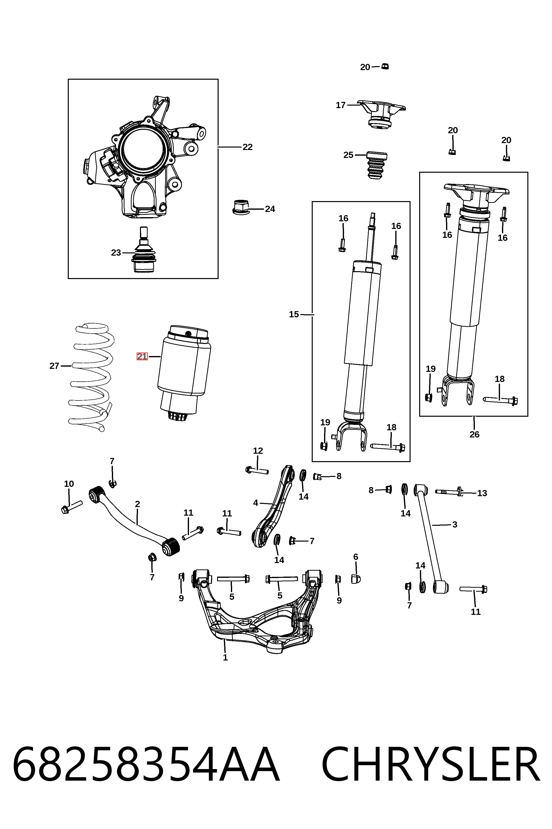 Купити K68029912AF Fiat/Alfa/Lancia Пневмоподушка/Пневморессора моста заднього