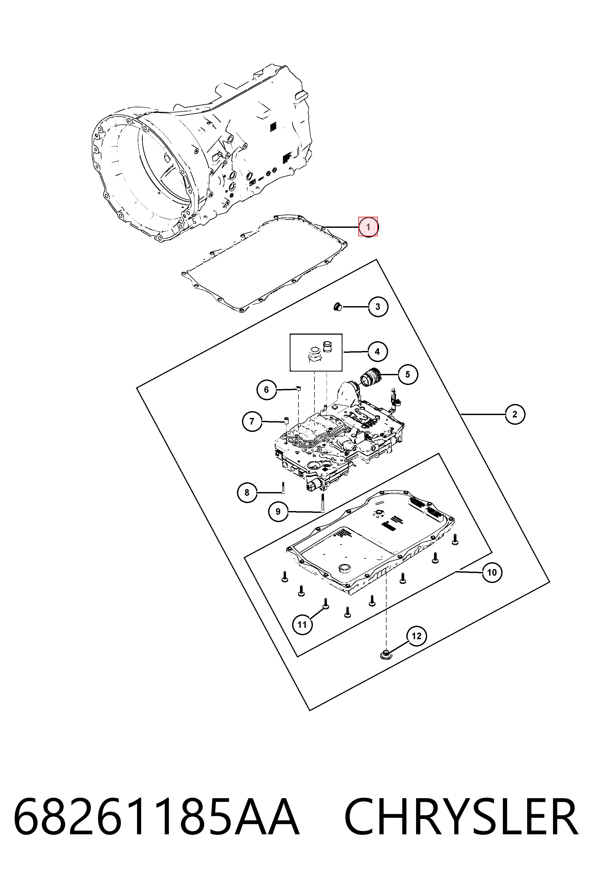 68261185AA Chrysler Прокладка піддону АКПП
