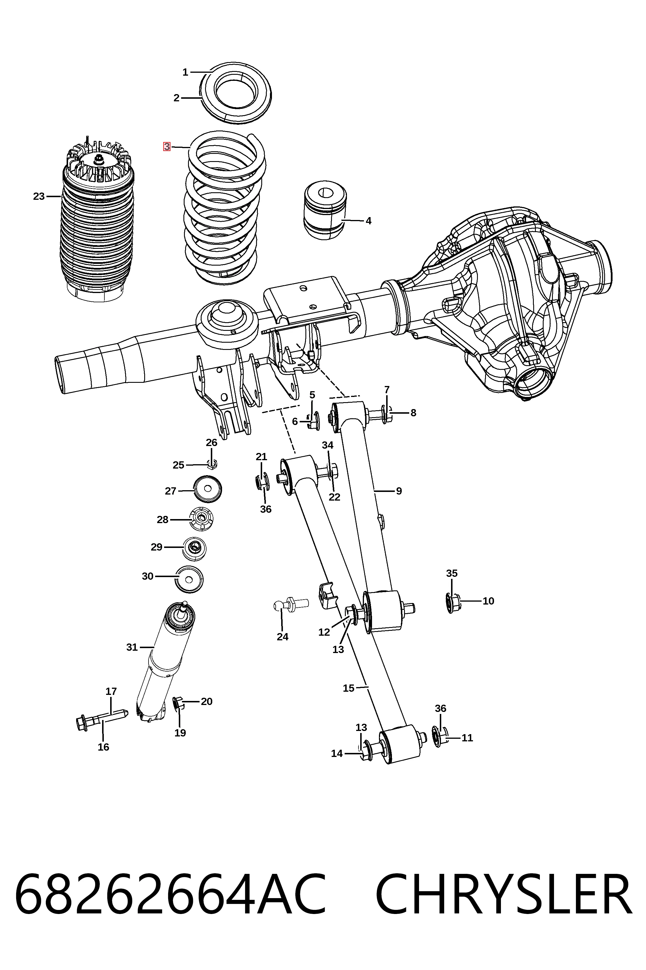 K68262664AB Fiat/Alfa/Lancia Пружина підвіски задня