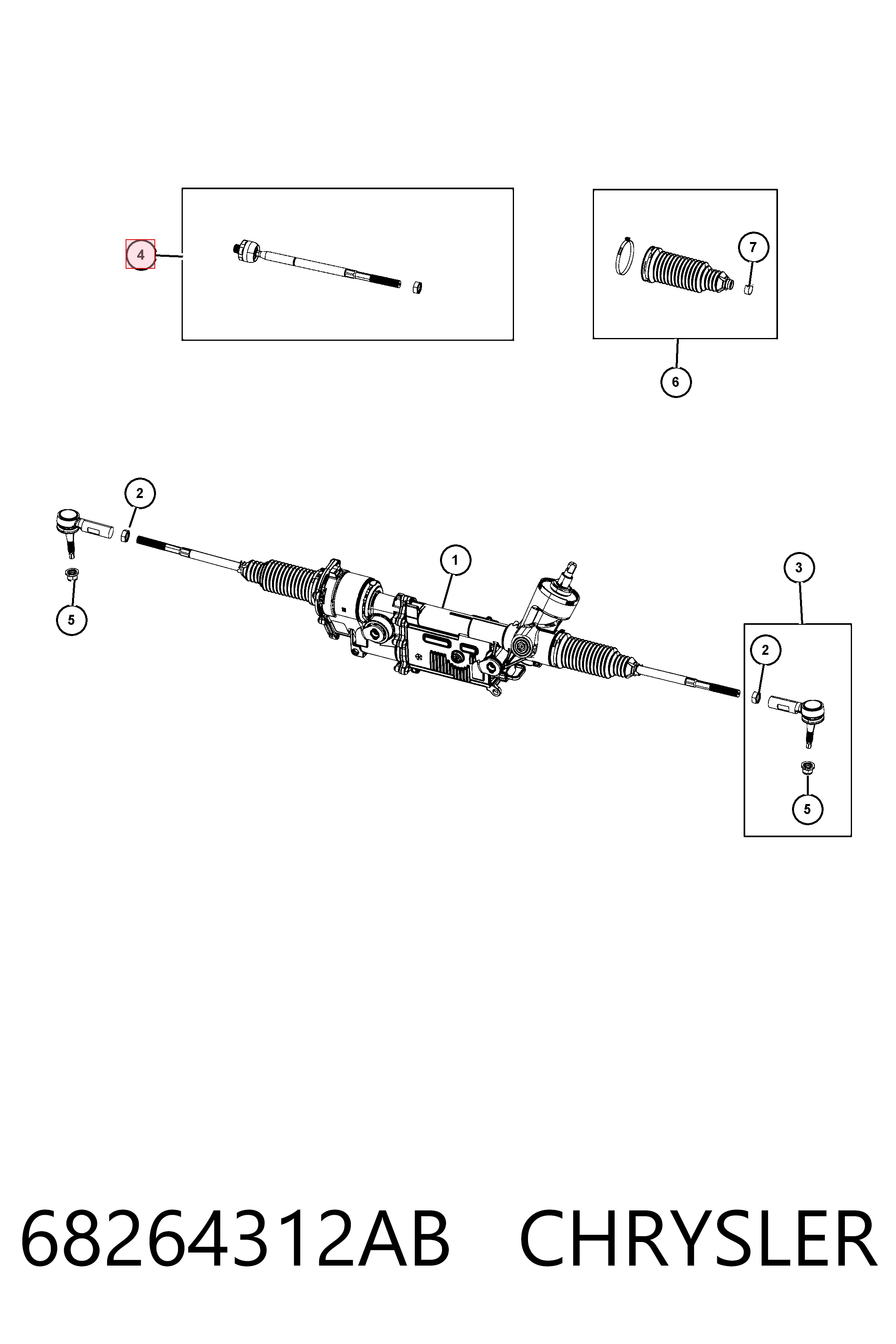 68264312AB Chrysler Тяги кермові
