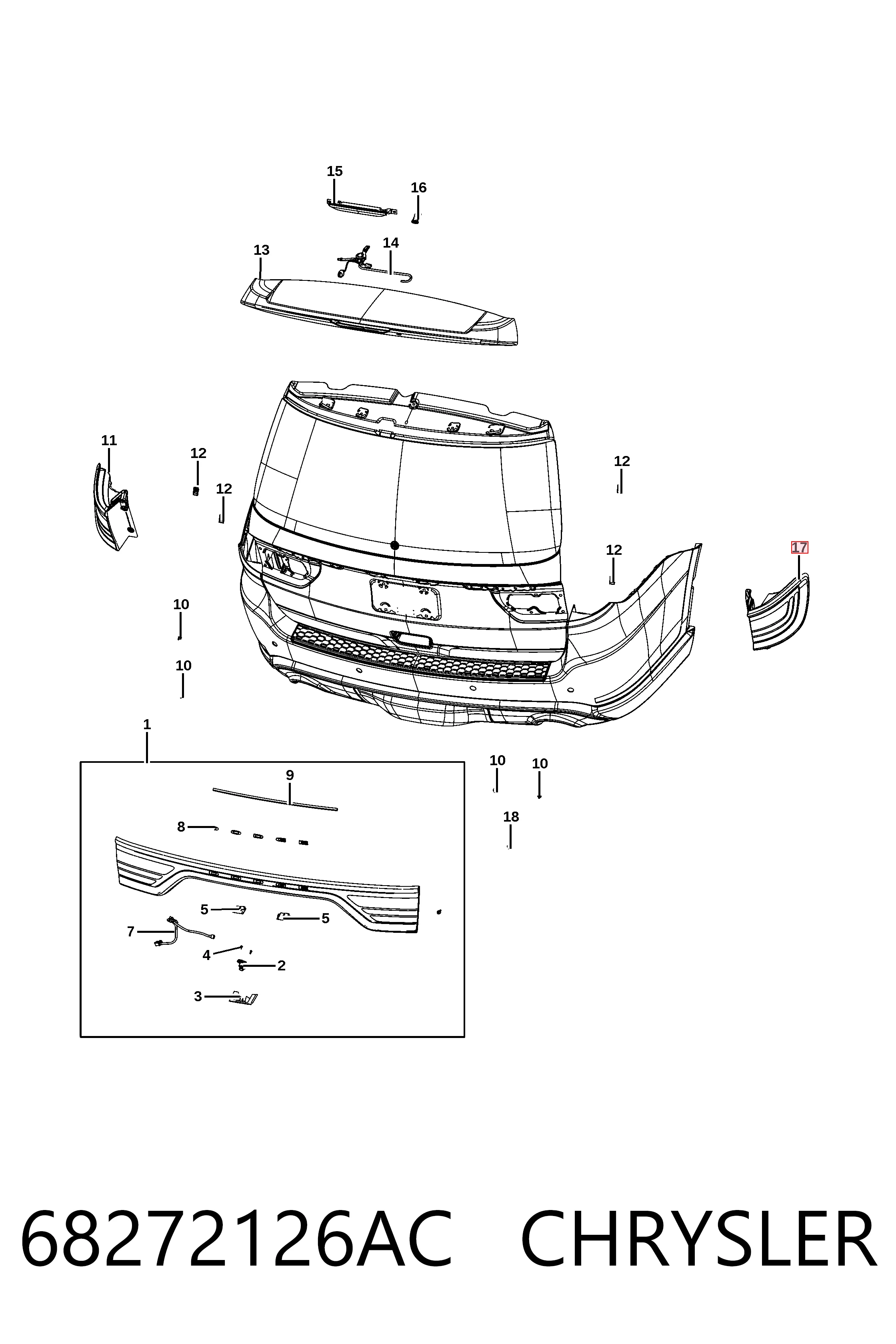 Задня права фара K68272126AC Fiat/Alfa/Lancia
