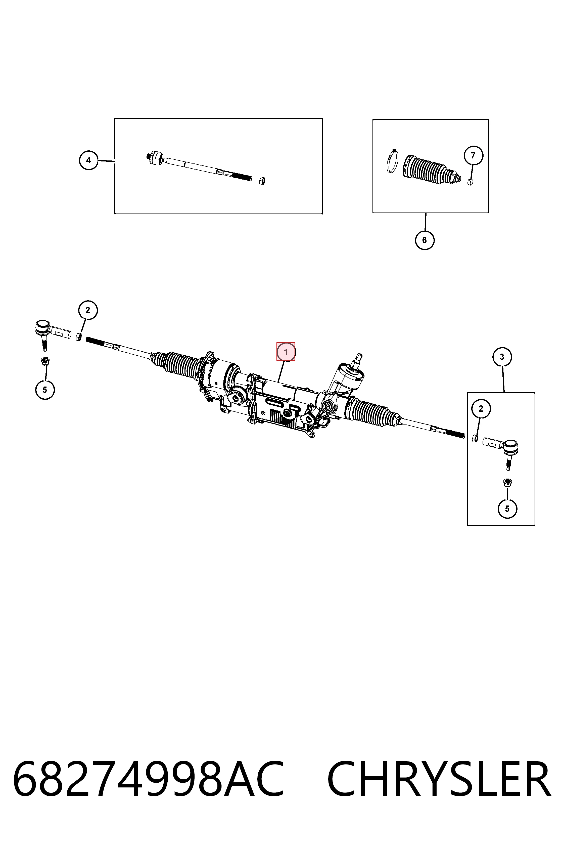 K68323548AB Fiat/Alfa/Lancia Рейковий рульовий механізм