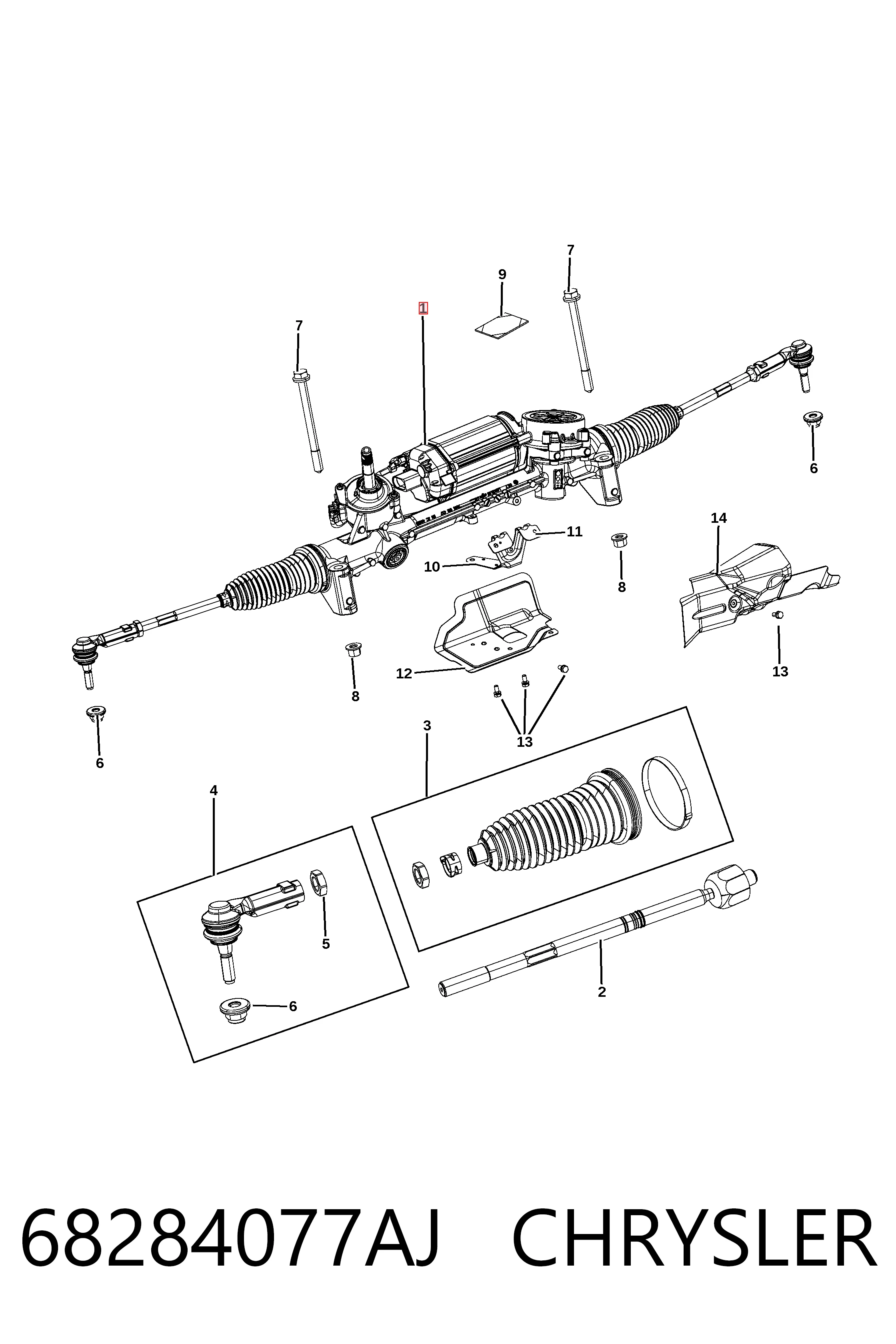 Кермова рейка Fiat/Alfa/Lancia K68284077AI