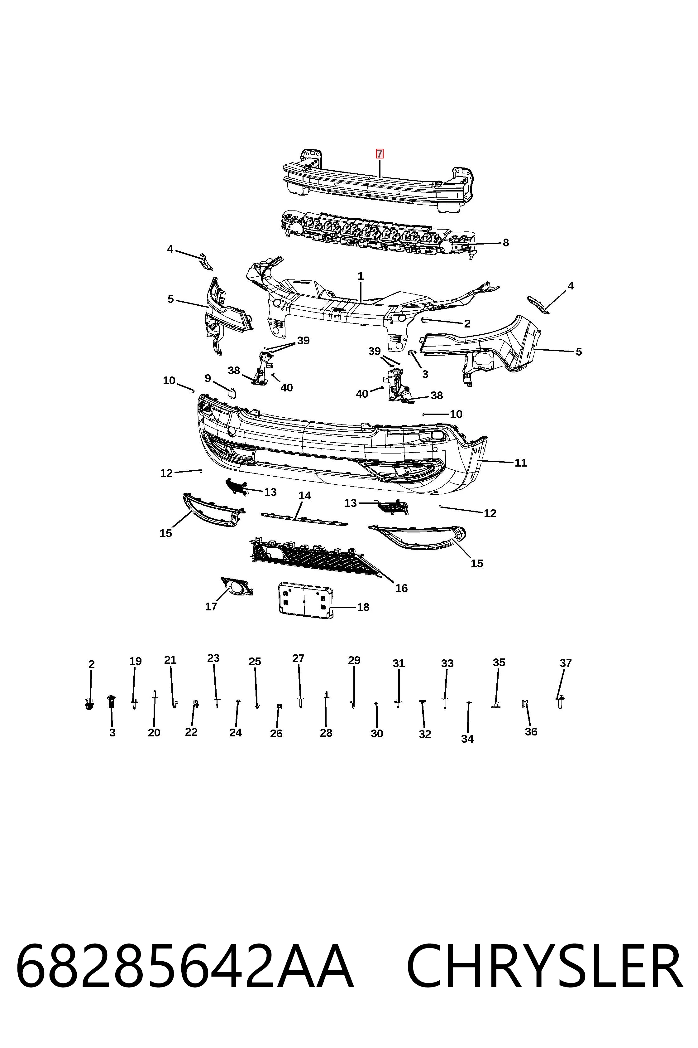 PCR44038A KLARKSONAS Балка бампера переднього