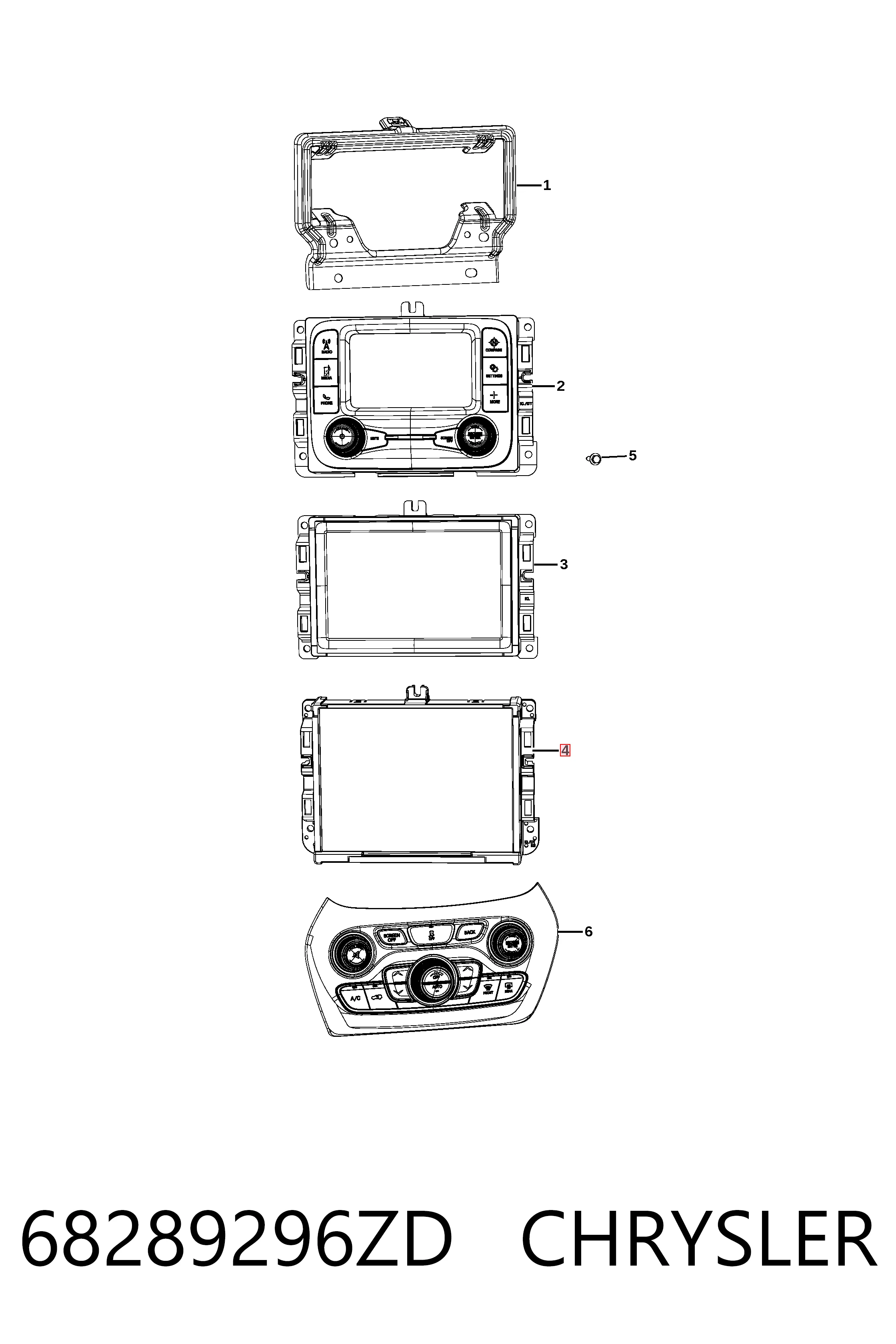 Дисплей бортового комп'ютера Fiat/Alfa/Lancia K68289296AH ціна, від 302.45 USD