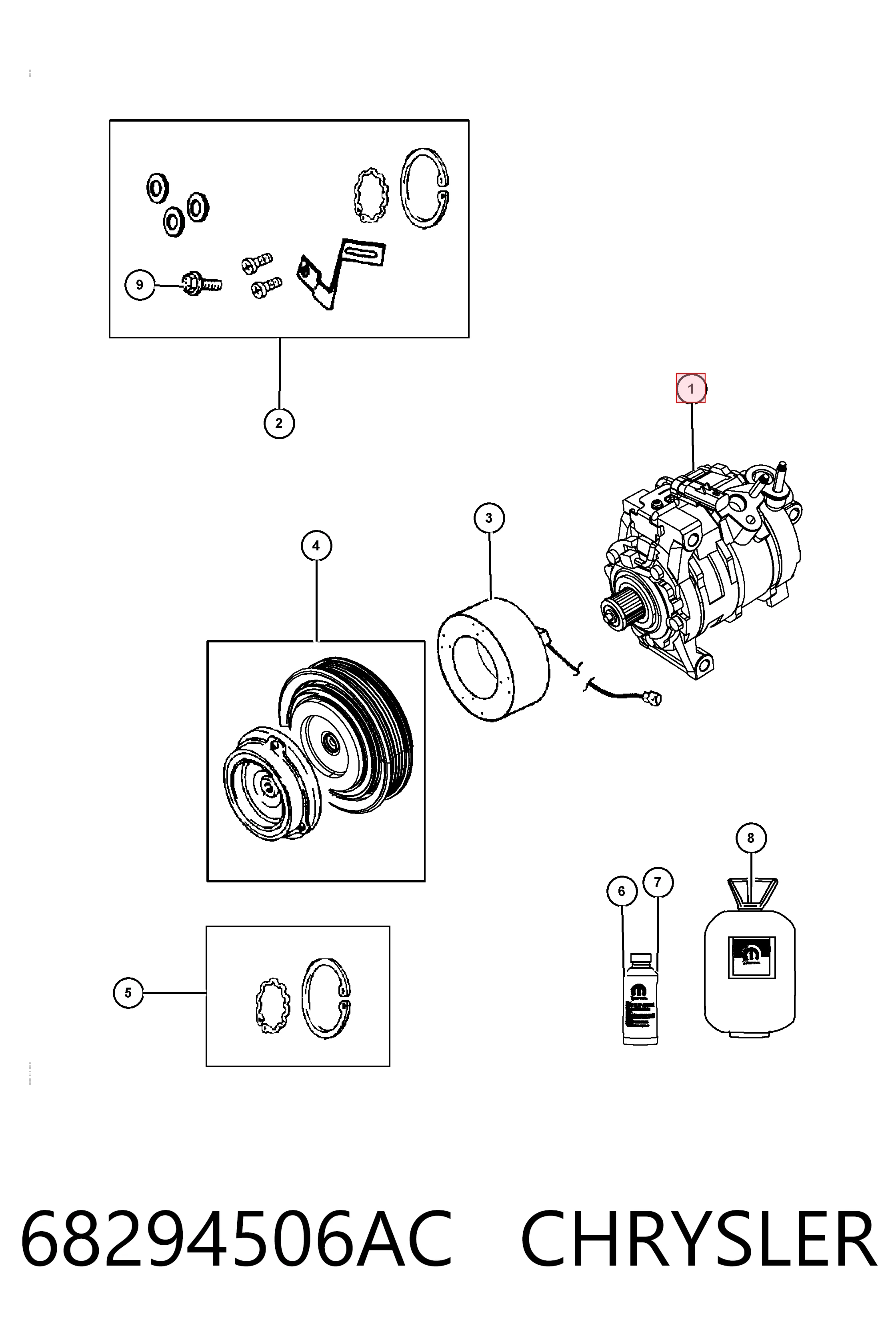 68294506AC Chrysler Компресор холодоагенту